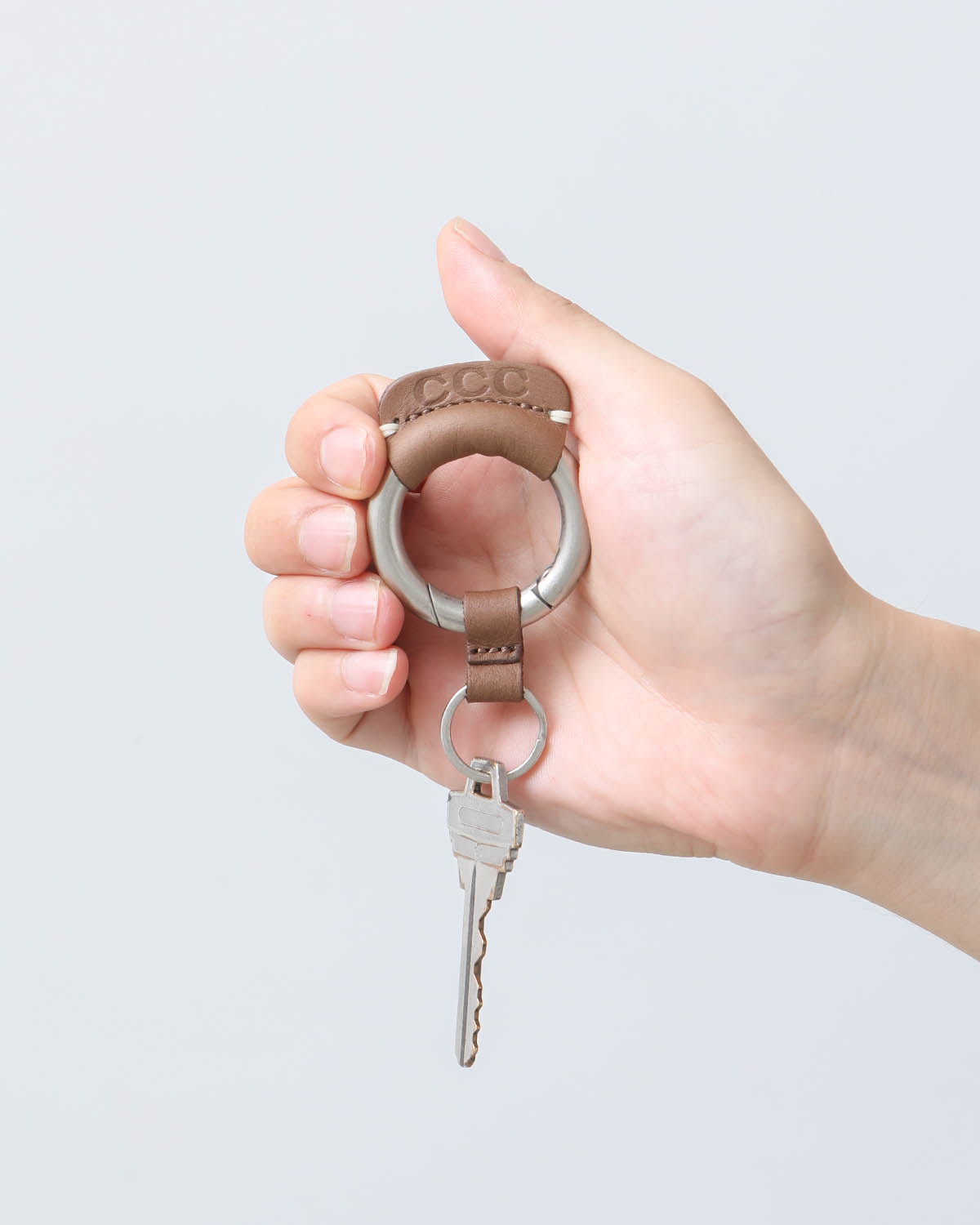 ROUND KEY RING with COW LEATHER for CITY COUNTRY CITY