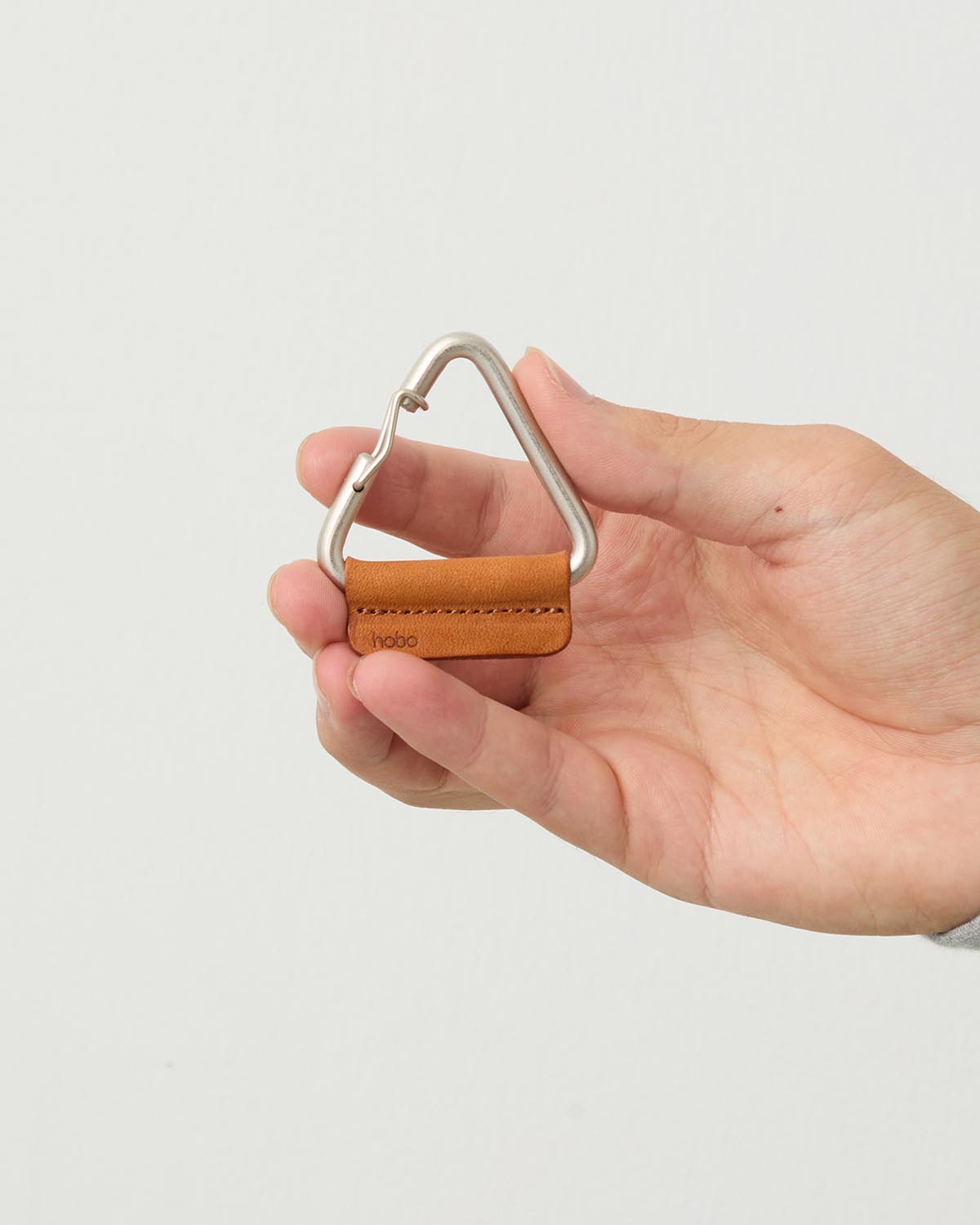 TRIANGLE KEY RING with HORSE LEATHER