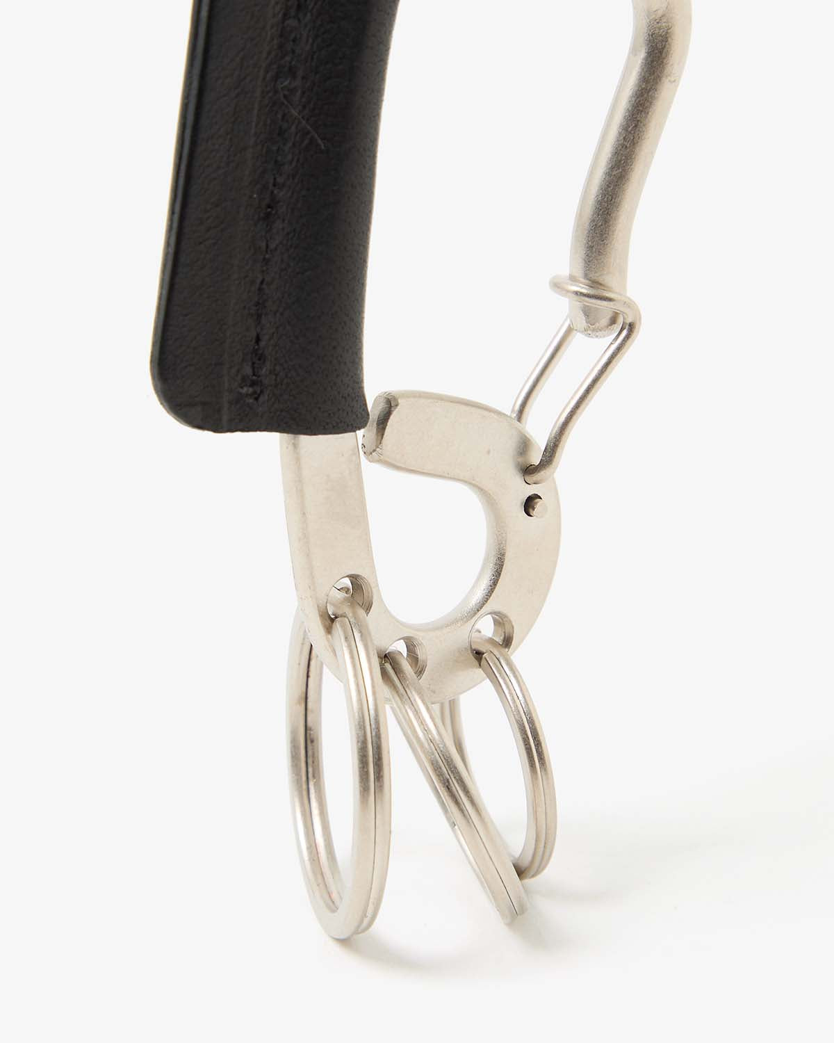CARABINER KEY RING with HORSE LEATHER