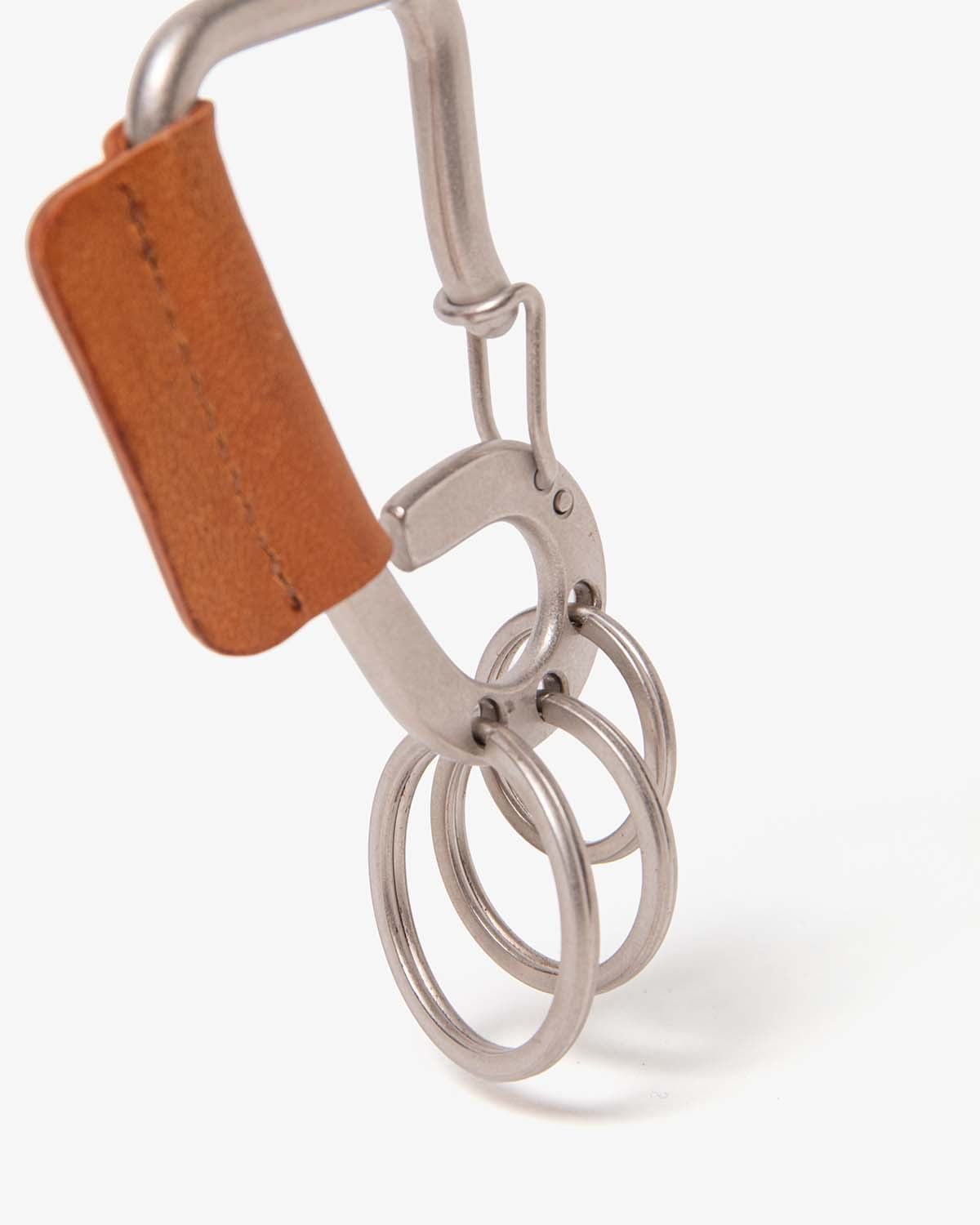 CARABINER KEY RING with HORSE LEATHER