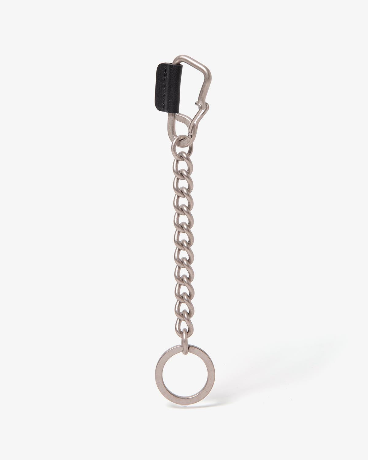 CARABINER CHAIN KEY RING with HORSE LEATHER