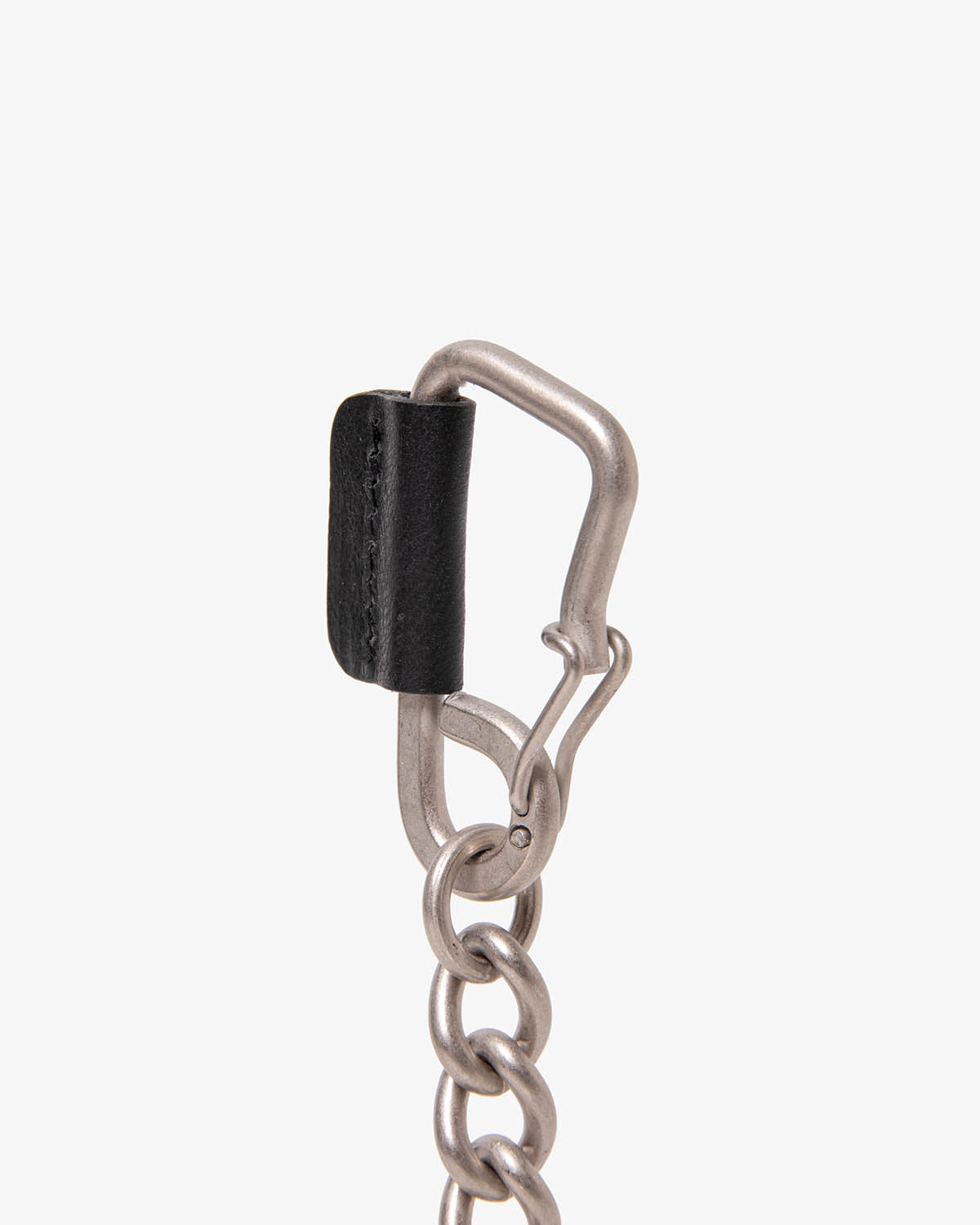 CARABINER CHAIN KEY RING with HORSE LEATHER
