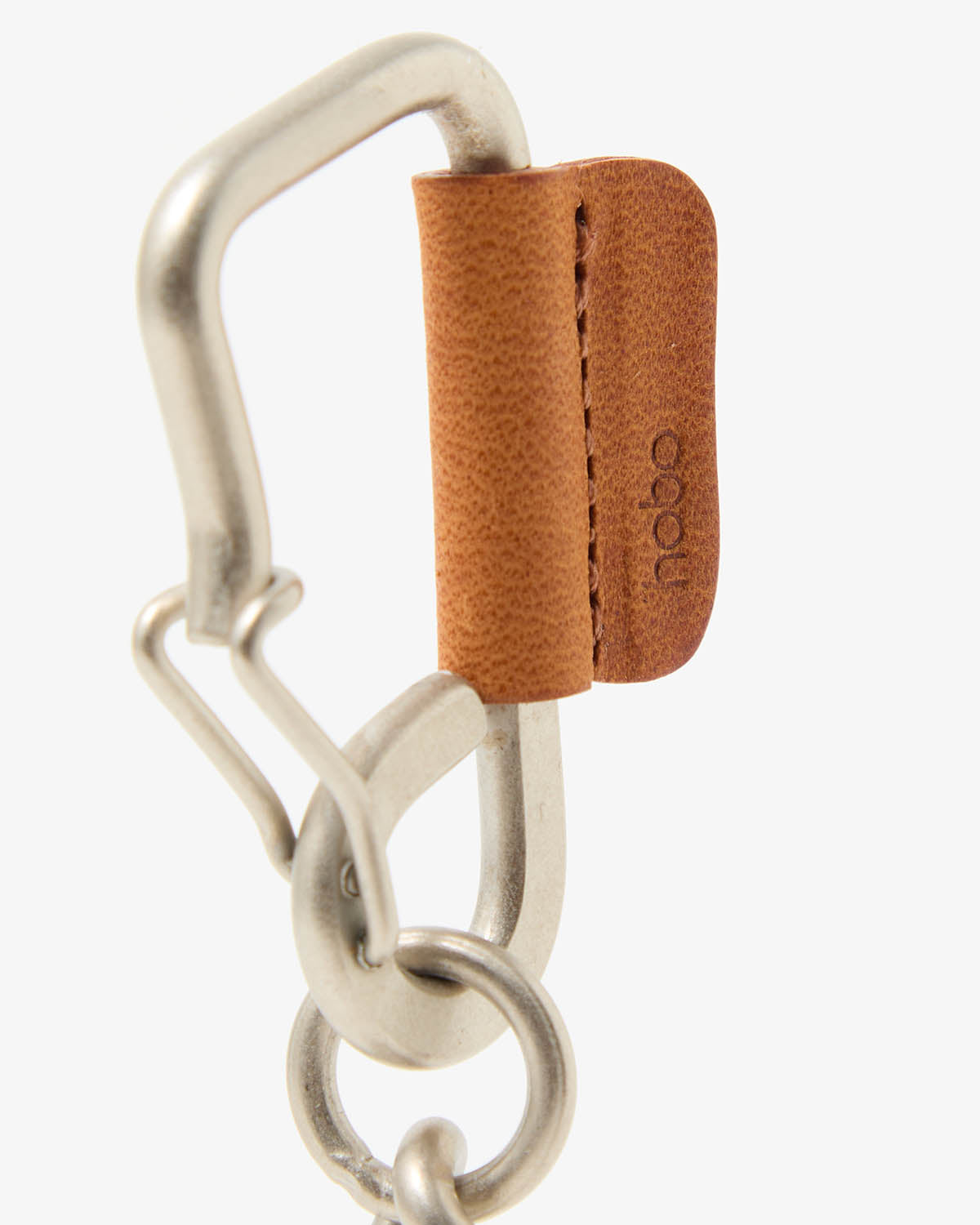 CARABINER CHAIN KEY RING with HORSE LEATHER