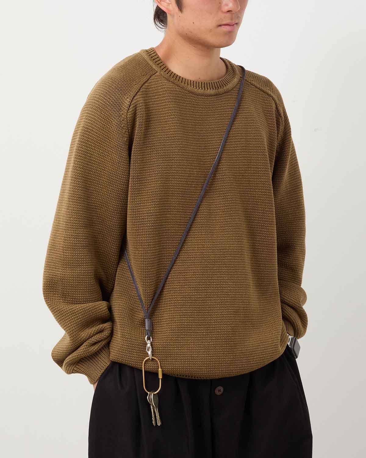 STRAP KEY RING LONG with PIG SUEDE