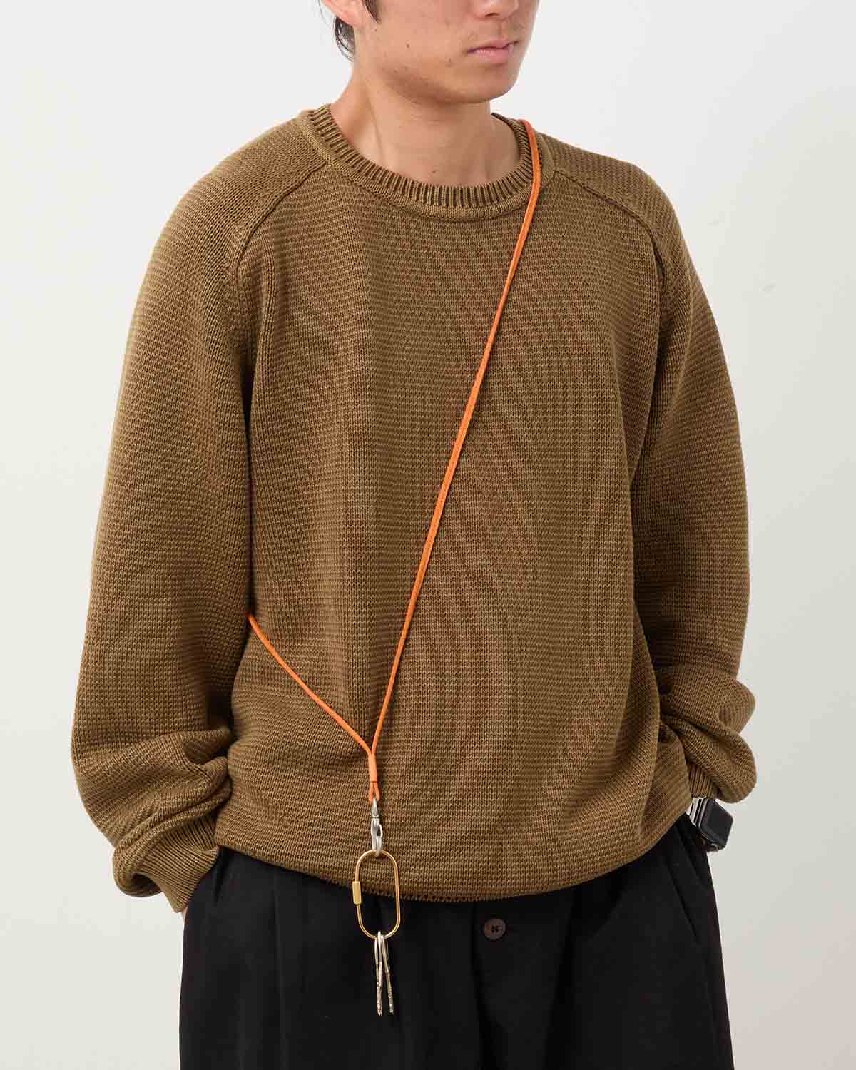 STRAP KEY RING LONG with PIG SUEDE