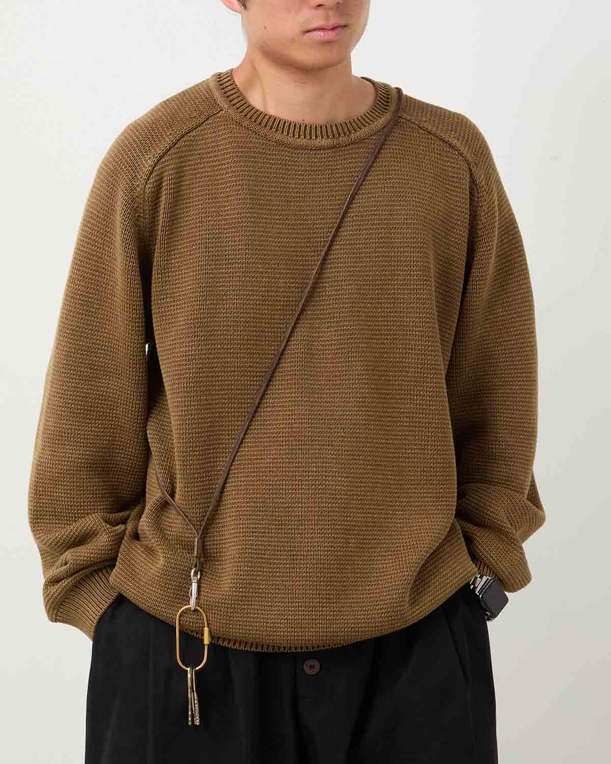 STRAP KEY RING LONG with PIG SUEDE