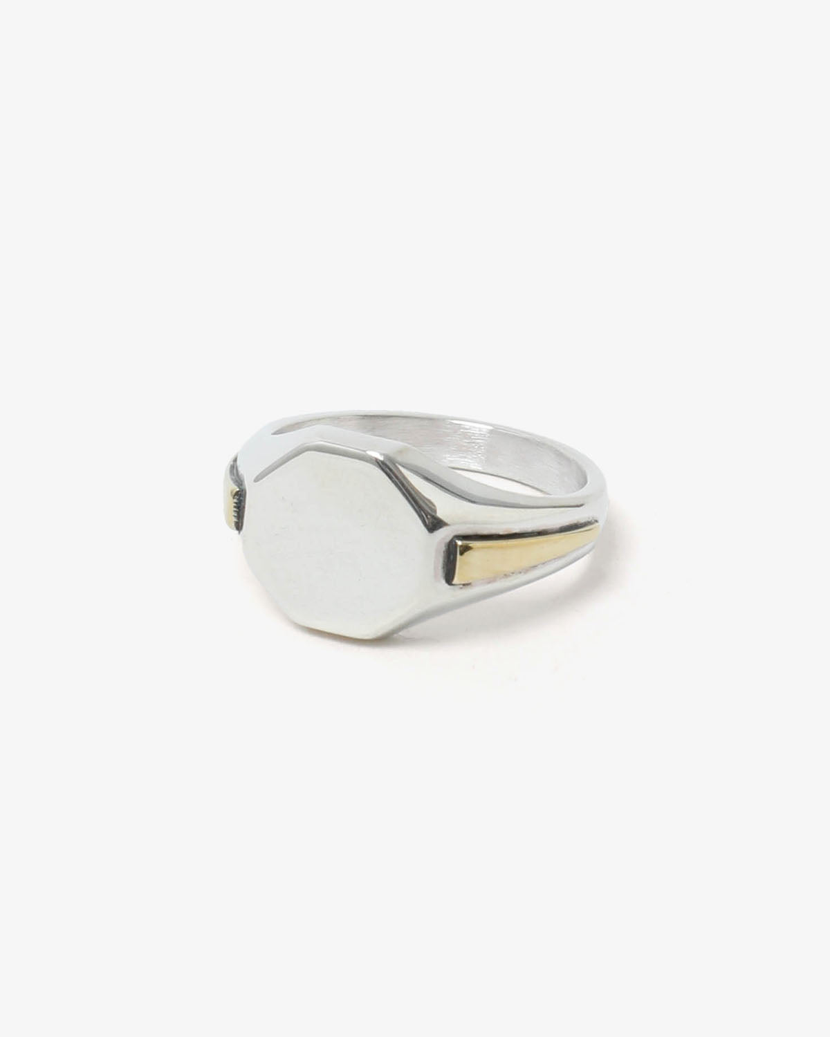 SIGNET RING 925 SILVER with BRASS