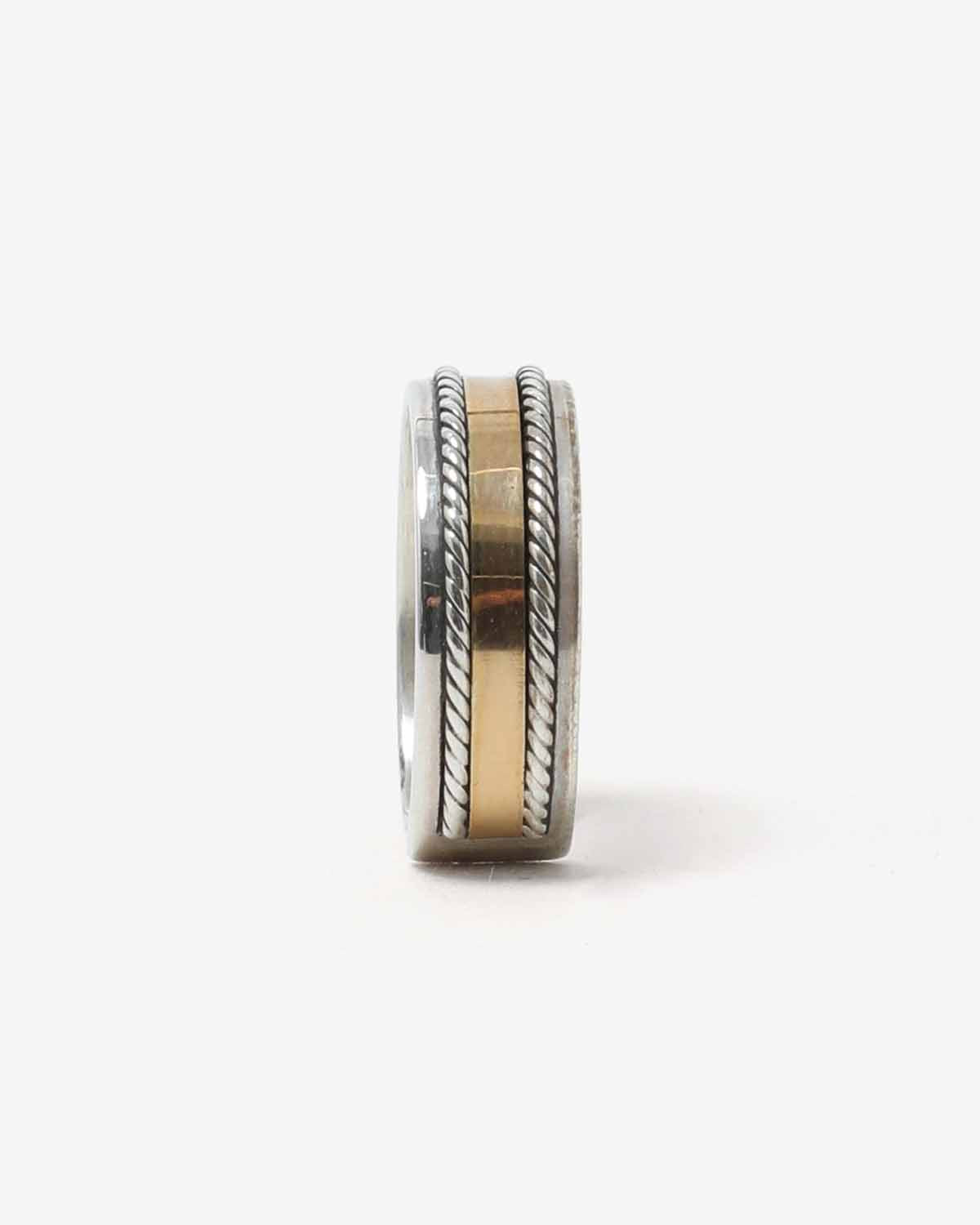 ROPE RING 925 SILVER with BRASS
