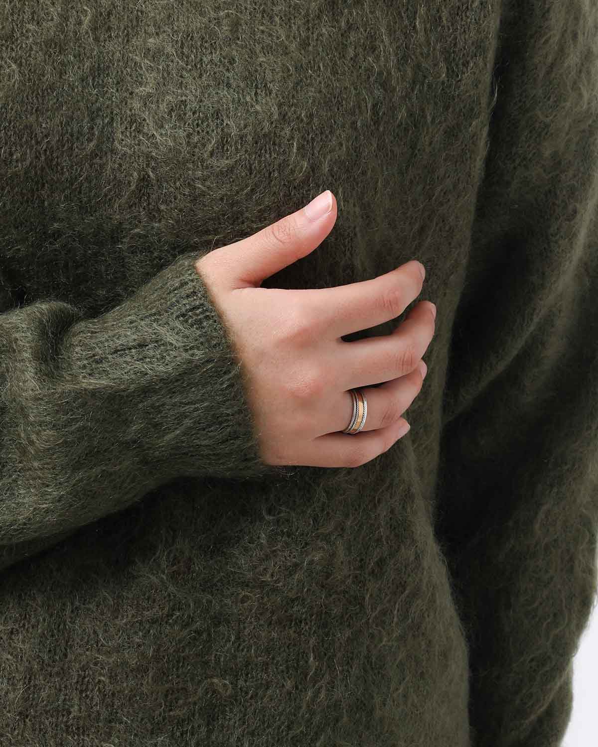 ROPE RING 925 SILVER with BRASS