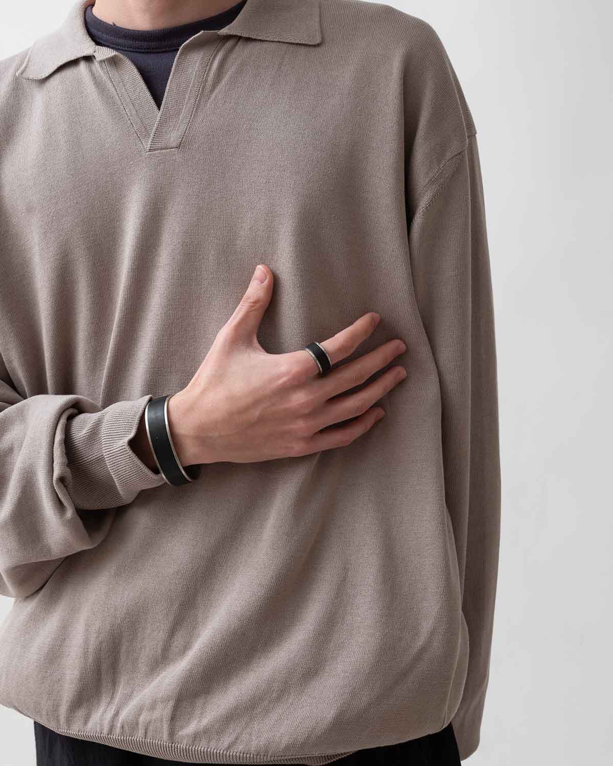 BRASS RING with HORSE LEATHER