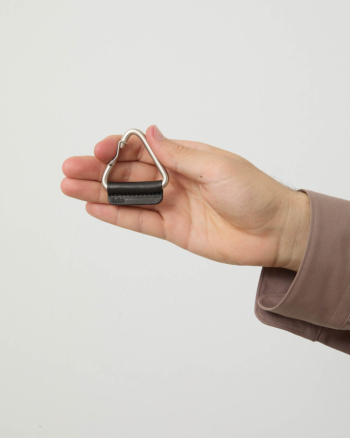 TRIANGLE KEY RING with HORSE LEATHER