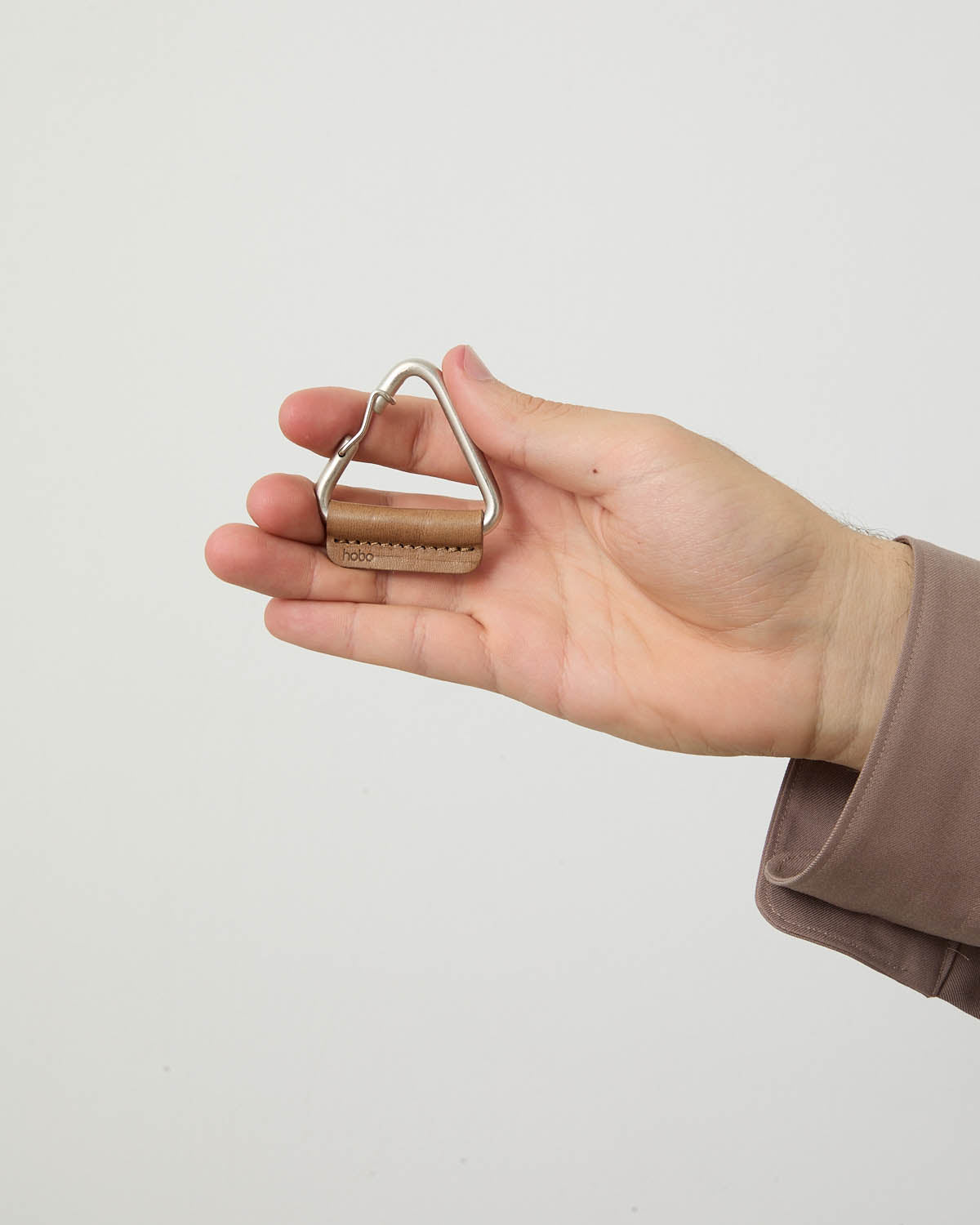 TRIANGLE KEY RING with HORSE LEATHER