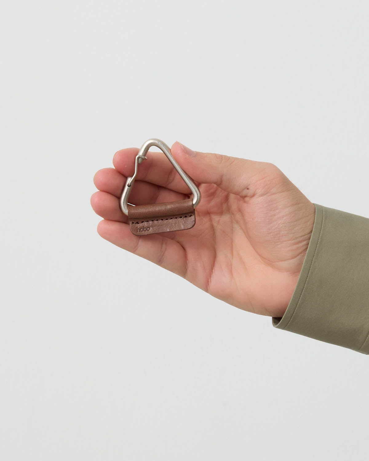 TRIANGLE KEY RING with HORSE LEATHER