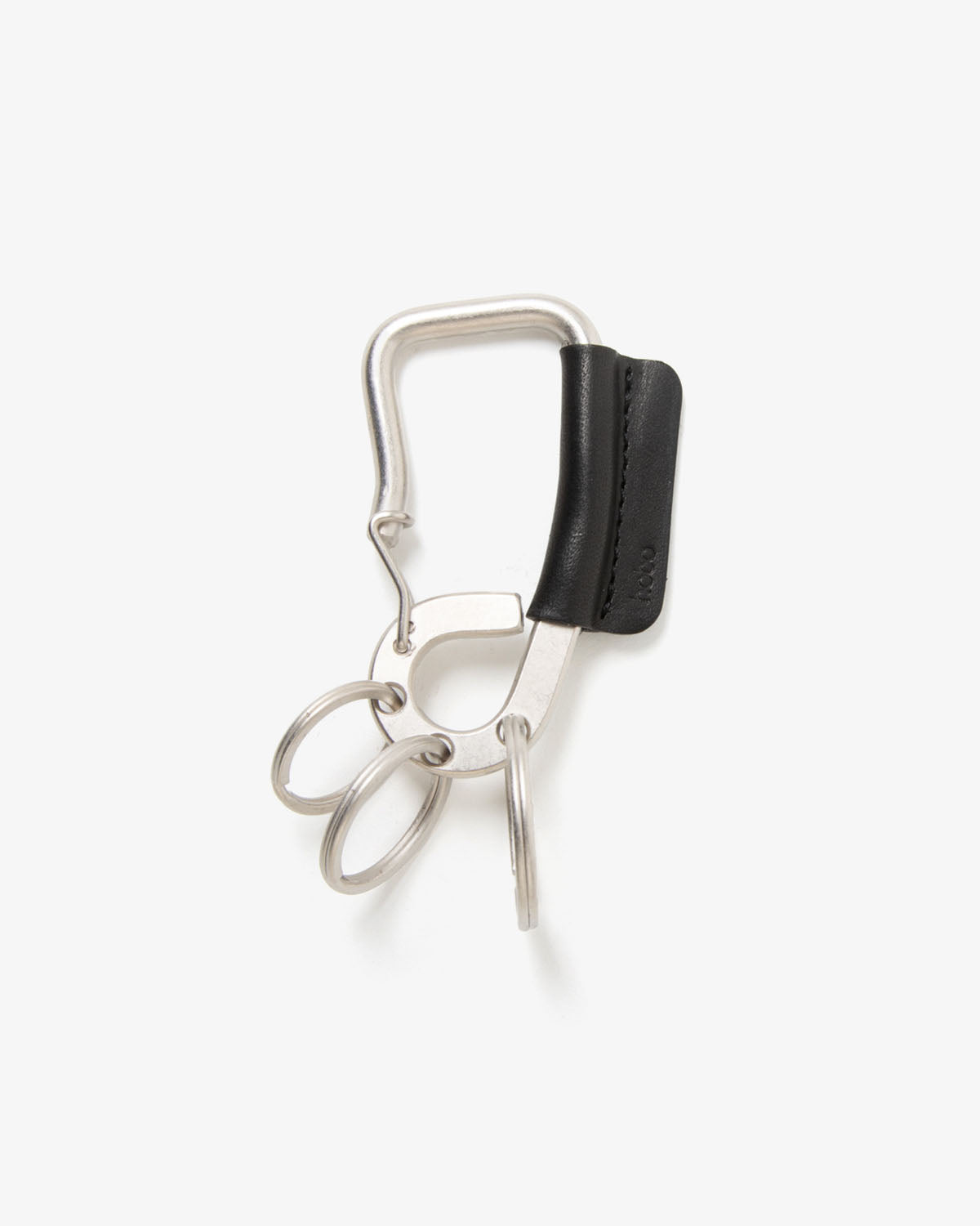 CARABINER KEY RING with HORSE LEATHER