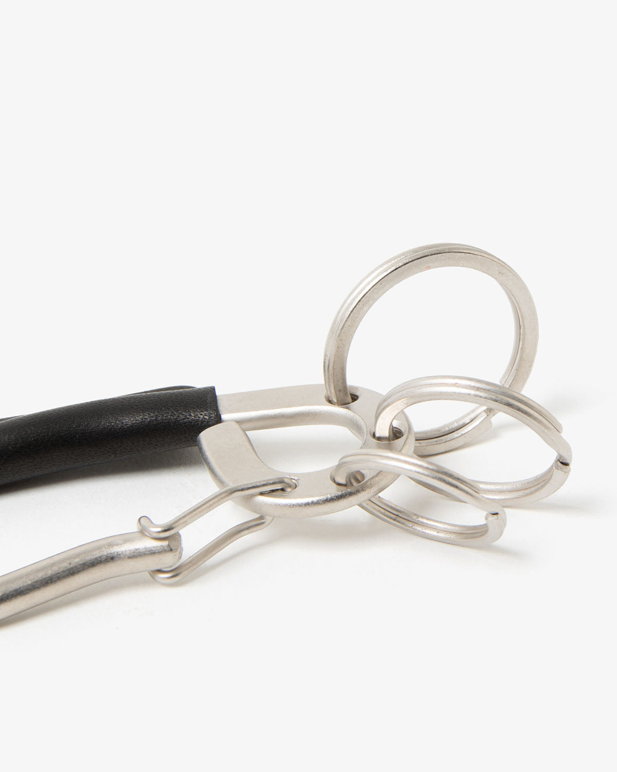 CARABINER KEY RING with HORSE LEATHER