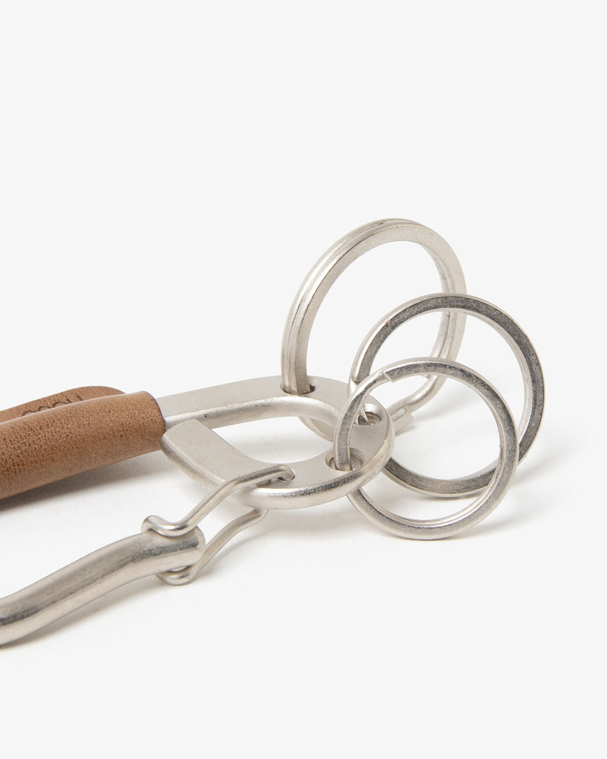 CARABINER KEY RING with HORSE LEATHER