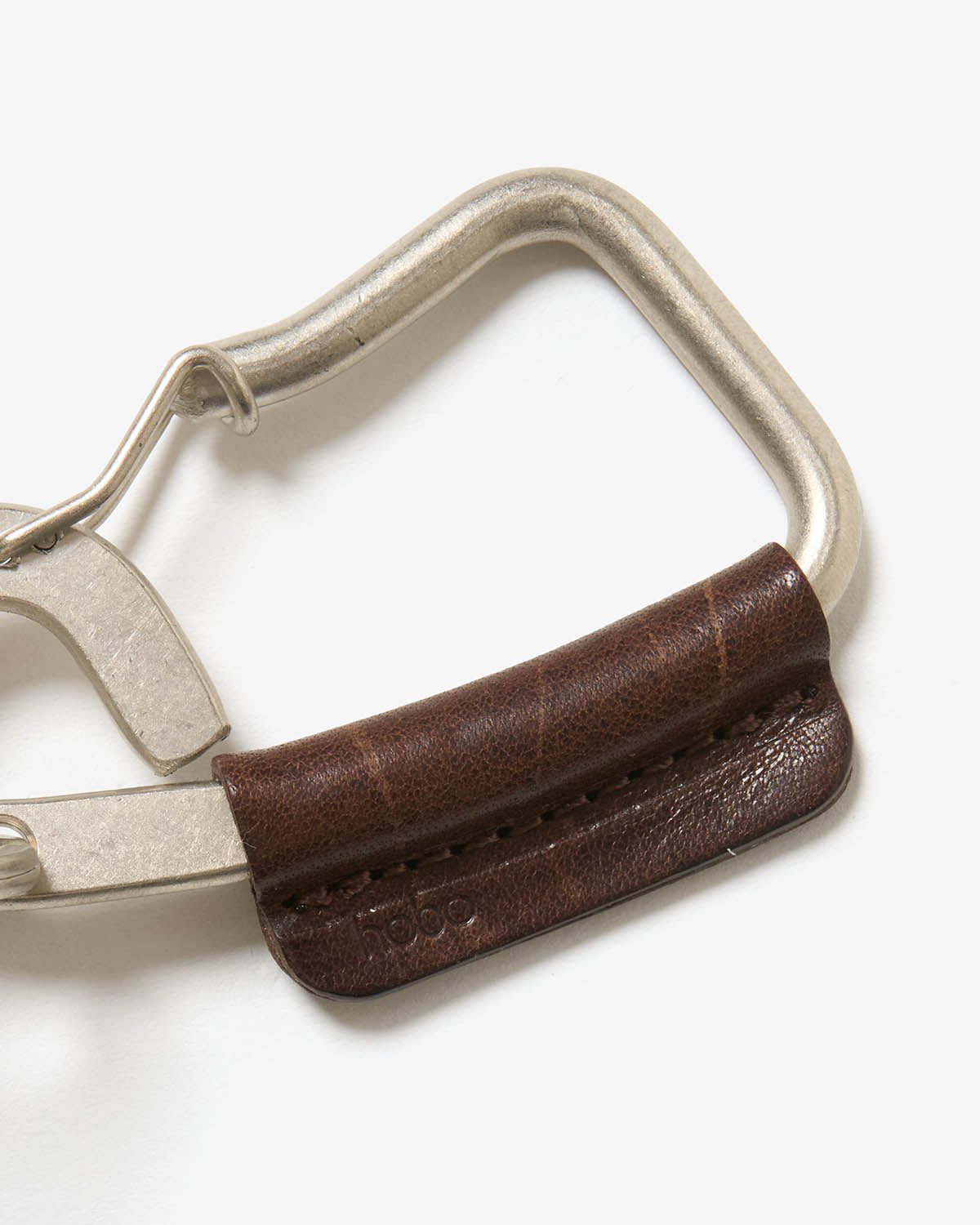 CARABINER KEY RING with HORSE LEATHER