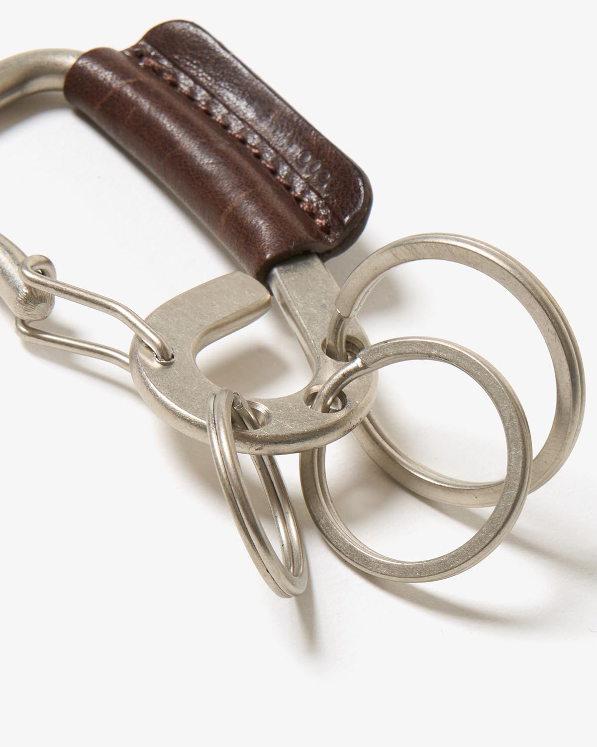 CARABINER KEY RING with HORSE LEATHER