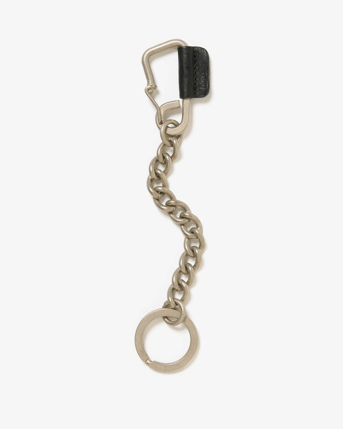 CARABINER CHAIN KEY RING with HORSE LEATHER