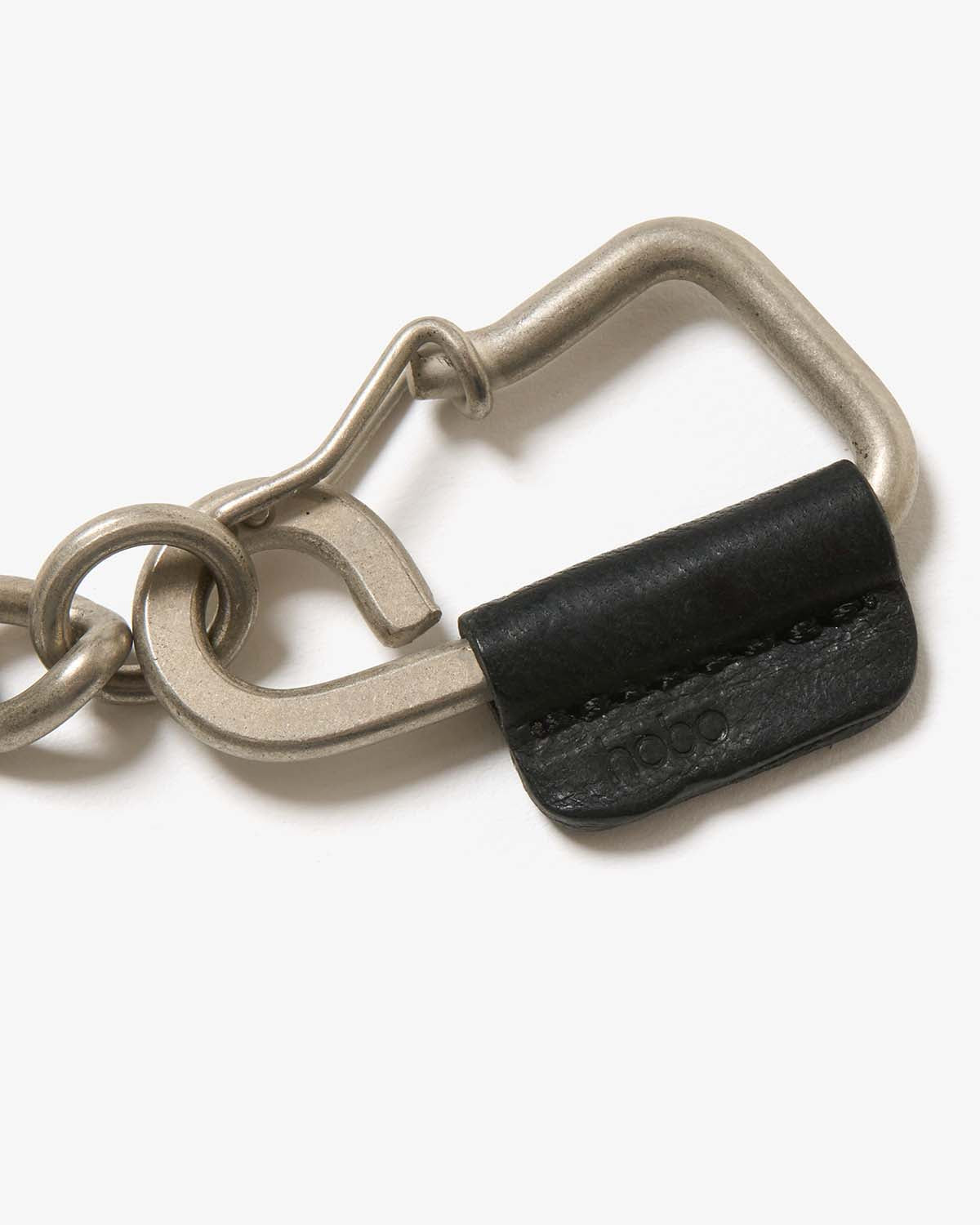 CARABINER CHAIN KEY RING with HORSE LEATHER