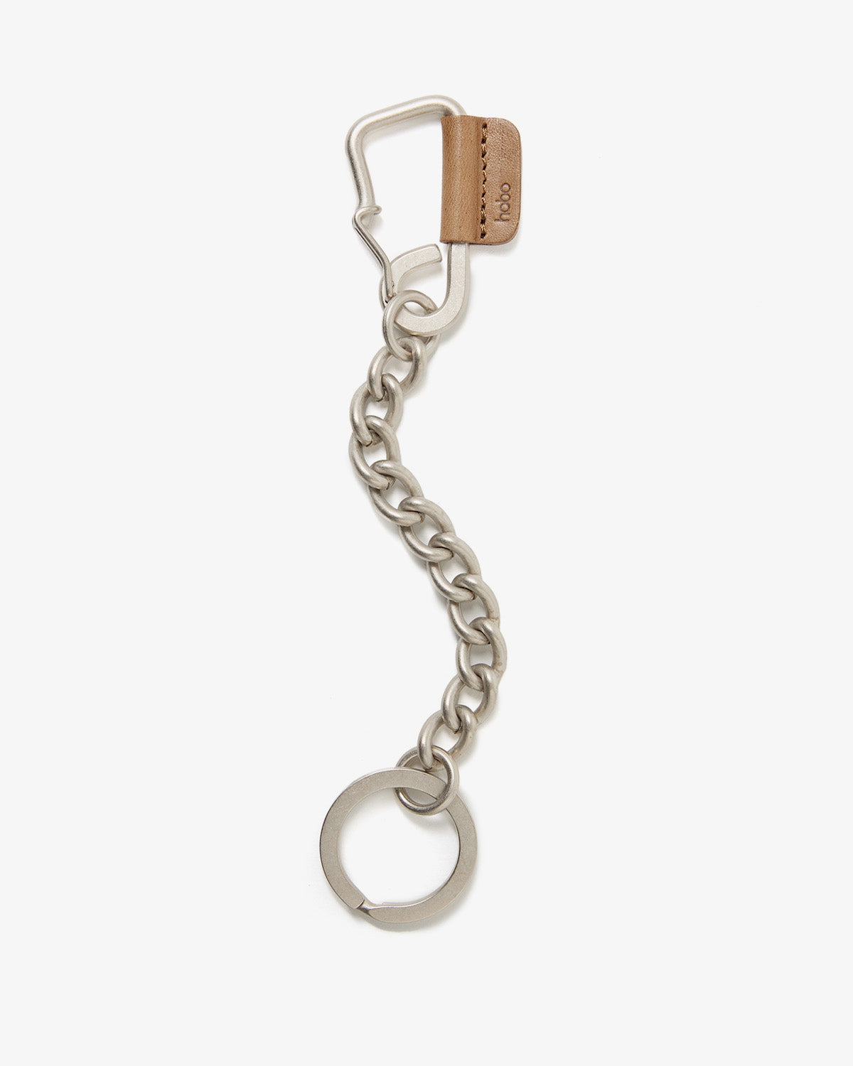 CARABINER CHAIN KEY RING with HORSE LEATHER