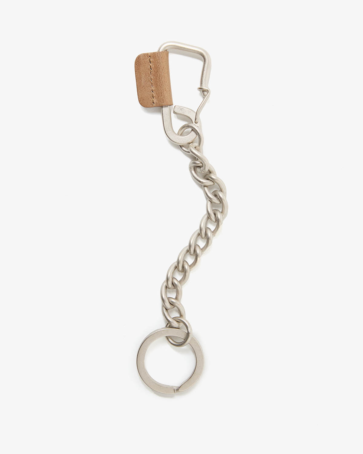 CARABINER CHAIN KEY RING with HORSE LEATHER