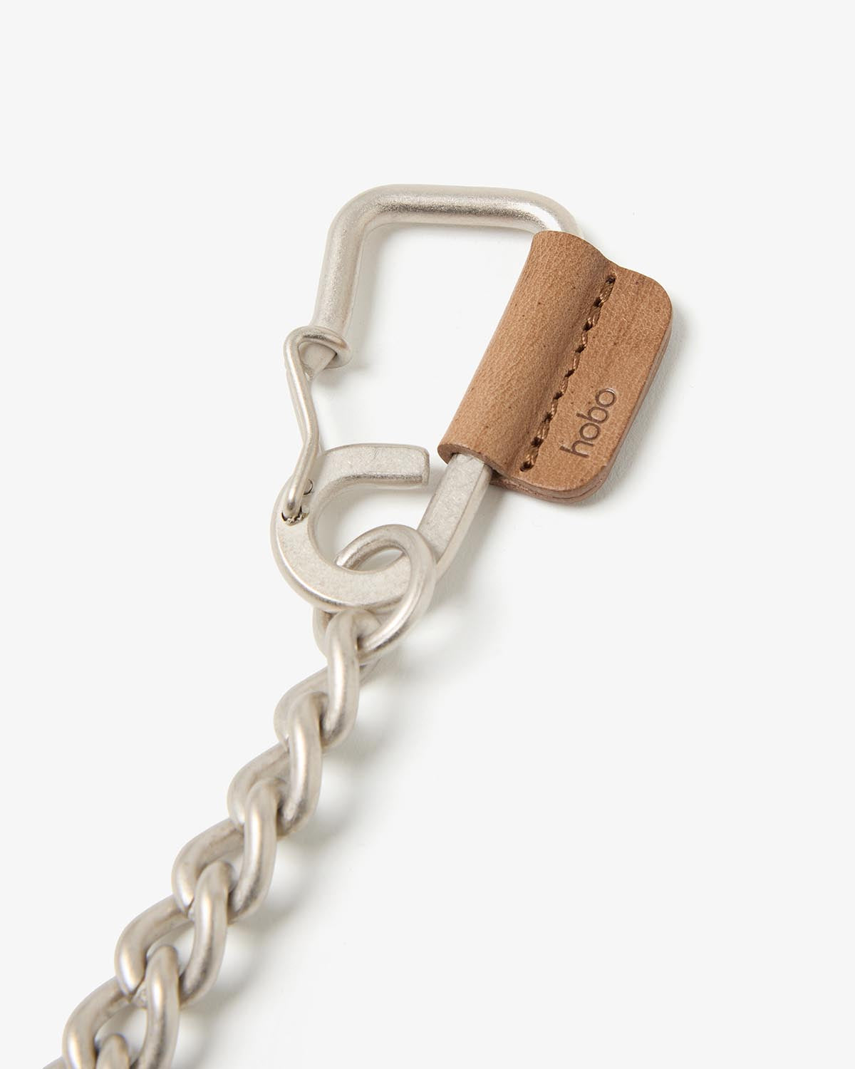 CARABINER CHAIN KEY RING with HORSE LEATHER