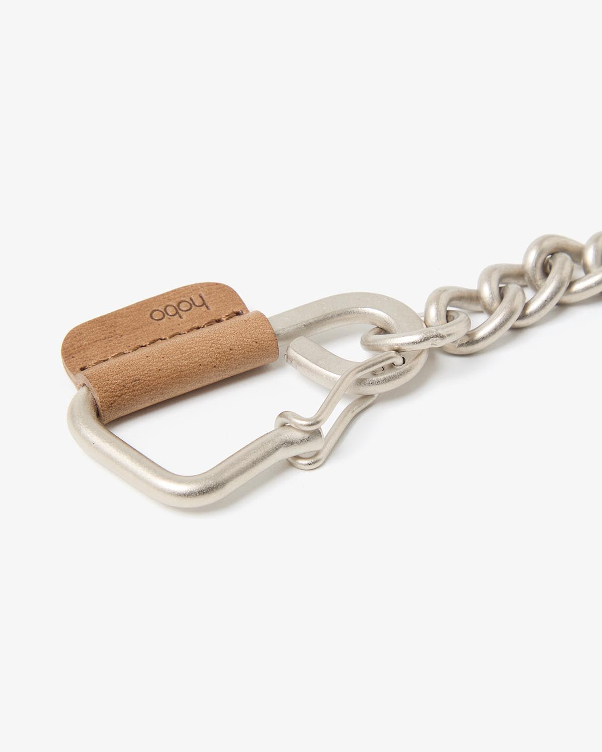 CARABINER CHAIN KEY RING with HORSE LEATHER