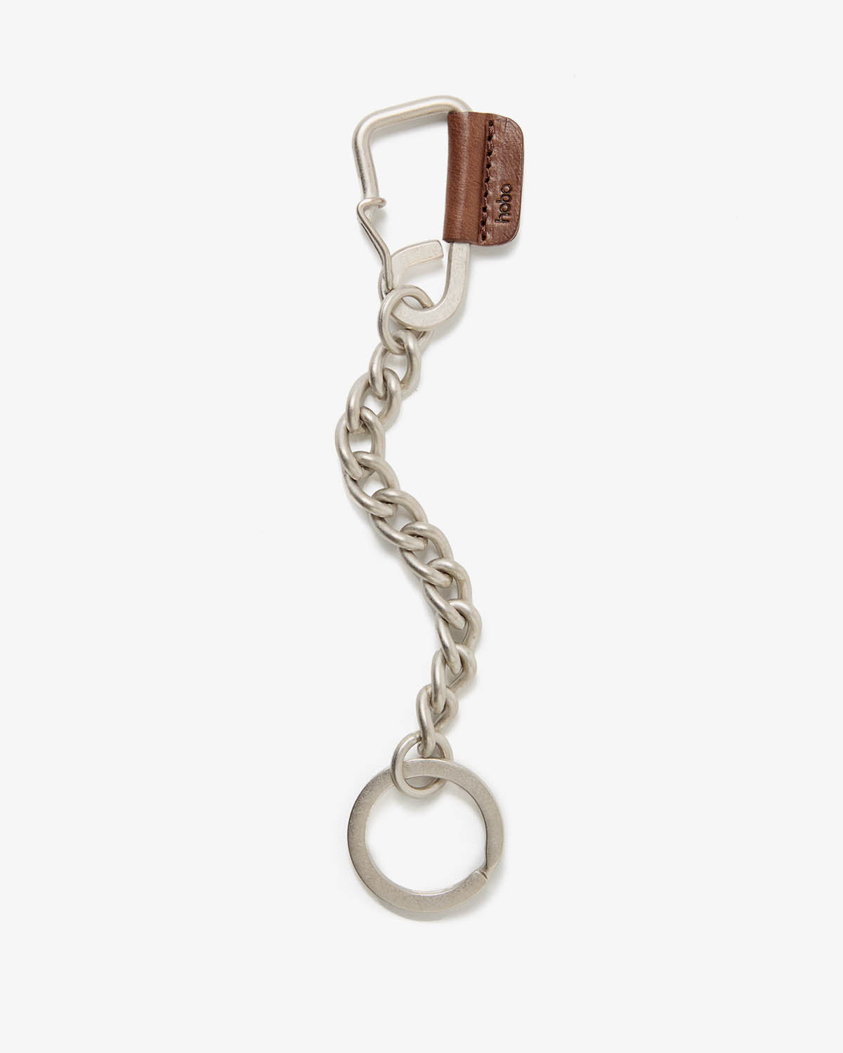 CARABINER CHAIN KEY RING with HORSE LEATHER