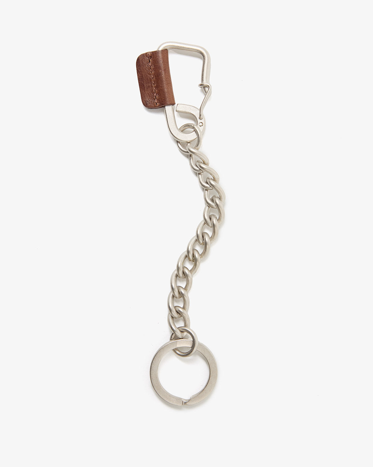 CARABINER CHAIN KEY RING with HORSE LEATHER