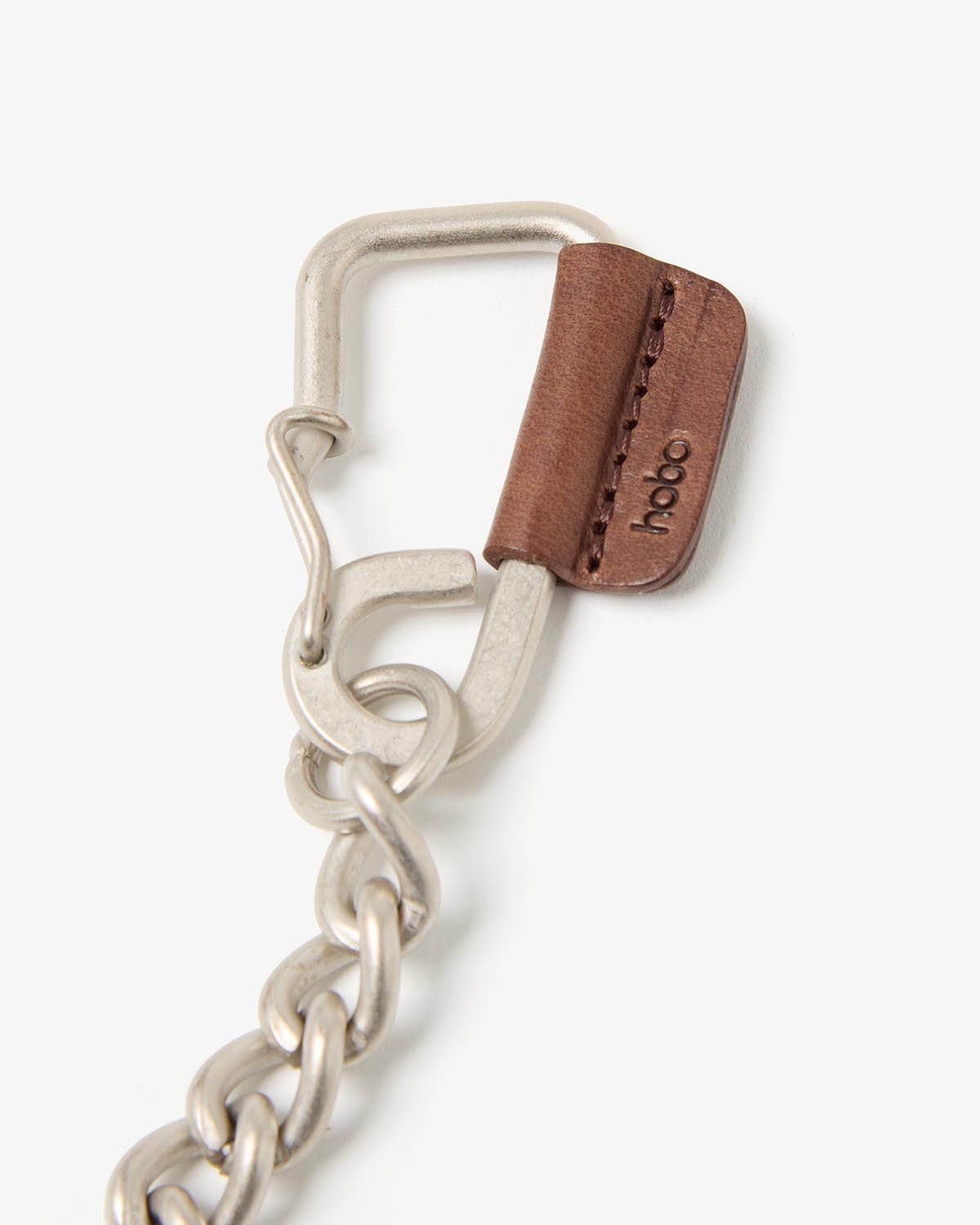 CARABINER CHAIN KEY RING with HORSE LEATHER