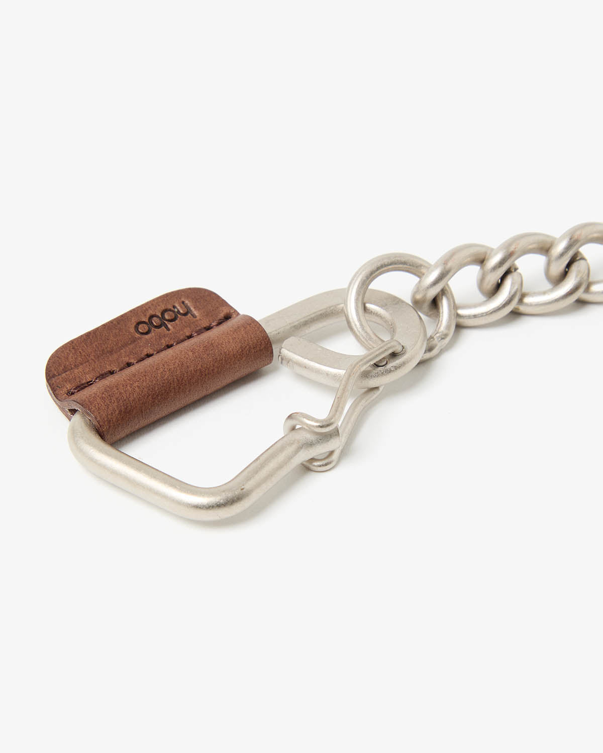 CARABINER CHAIN KEY RING with HORSE LEATHER