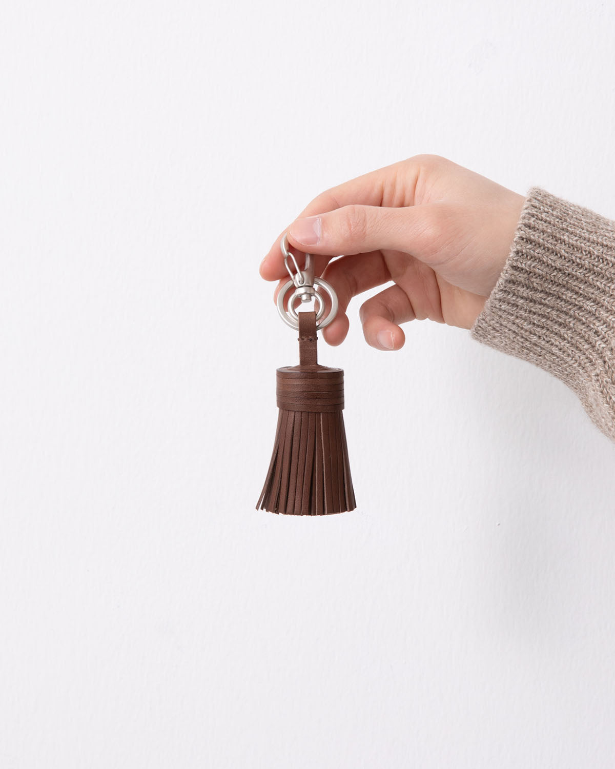 TASSEL KEY RING HORSE LEATHER