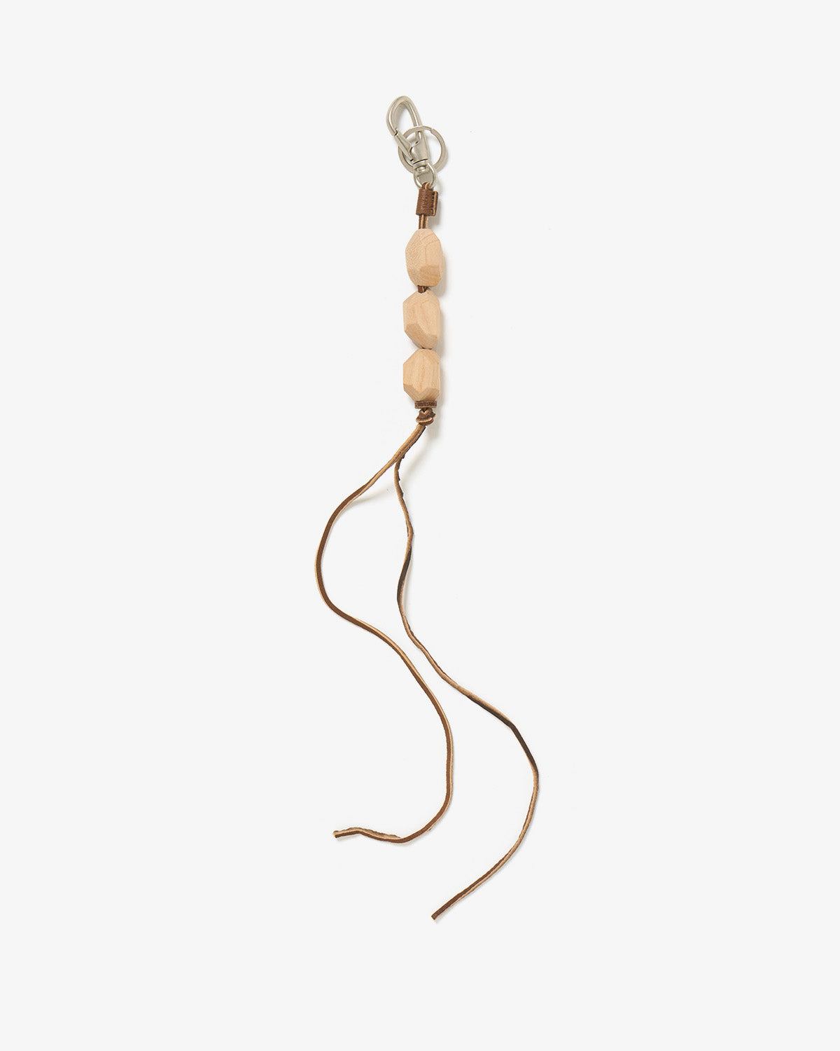 GEOMETRIC WOOD BEADS KEY RING