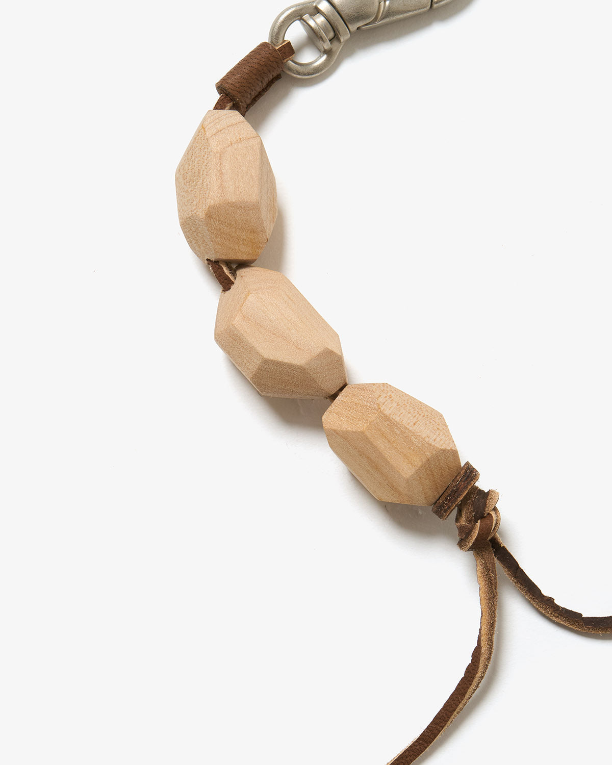 GEOMETRIC WOOD BEADS KEY RING