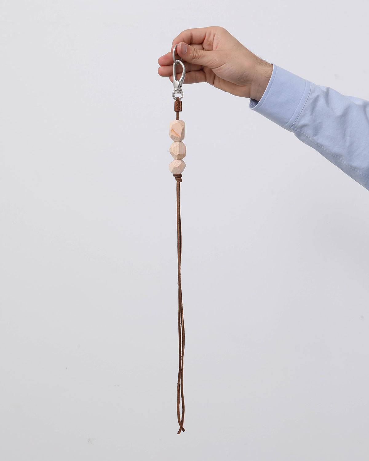 GEOMETRIC WOOD BEADS KEY RING