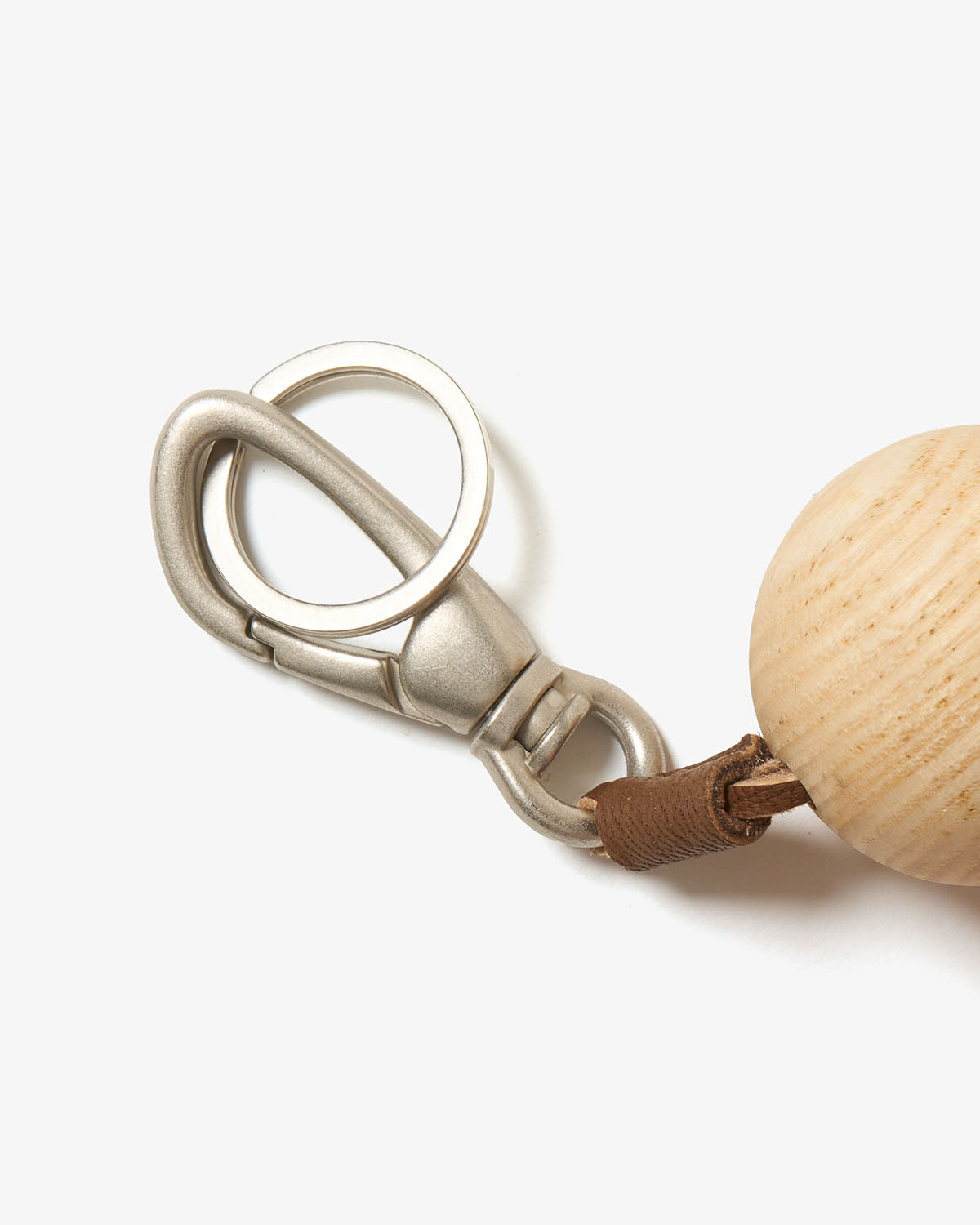 ROUND WOOD BEADS KEY RING