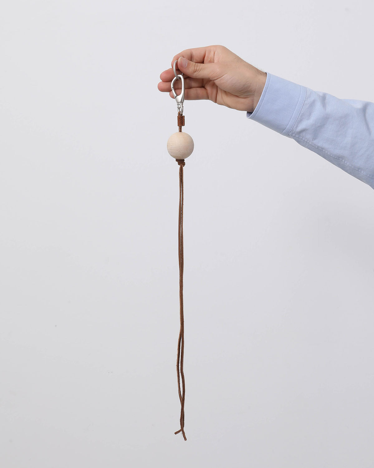 ROUND WOOD BEADS KEY RING