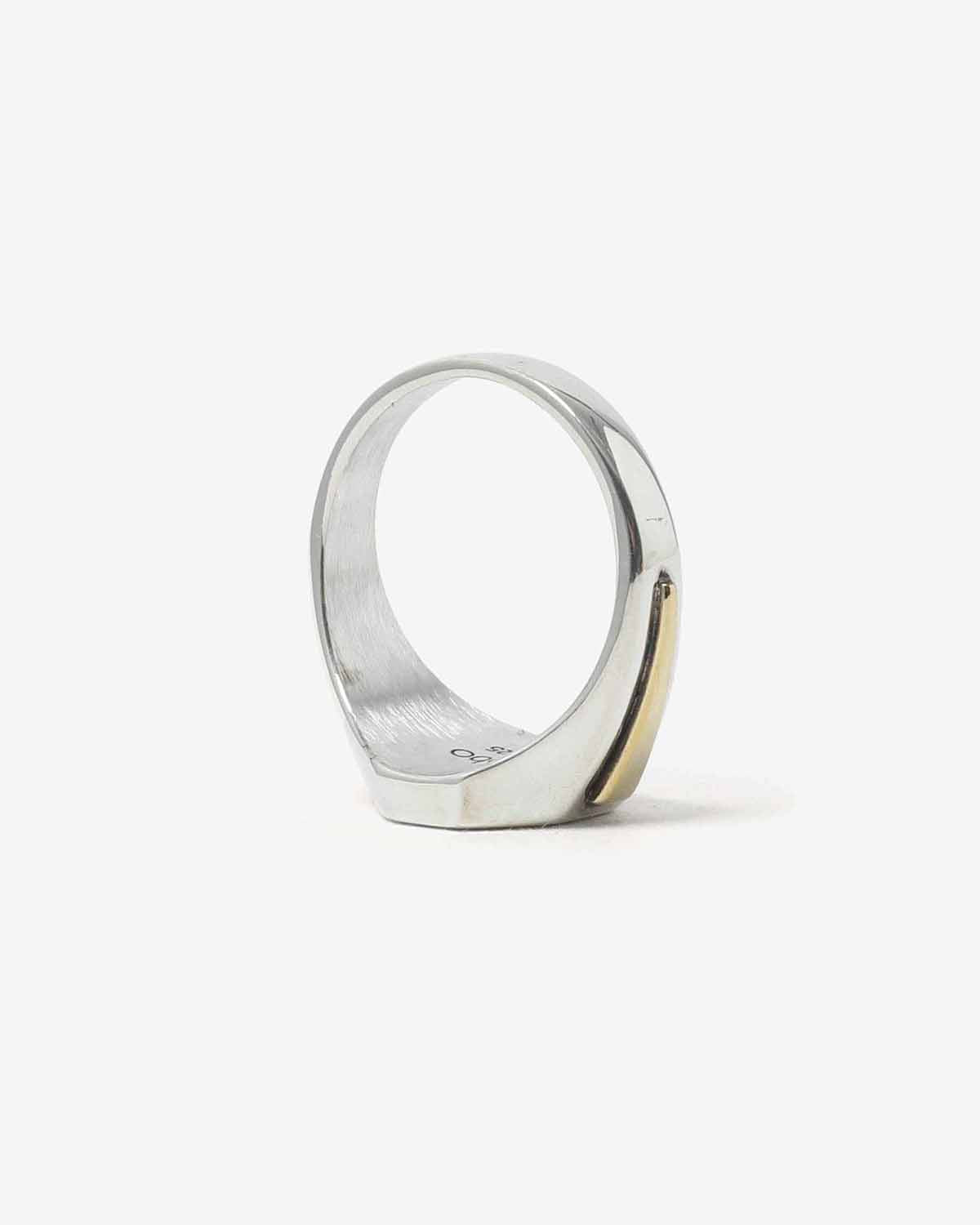 SIGNET RING 925 SILVER with BRASS