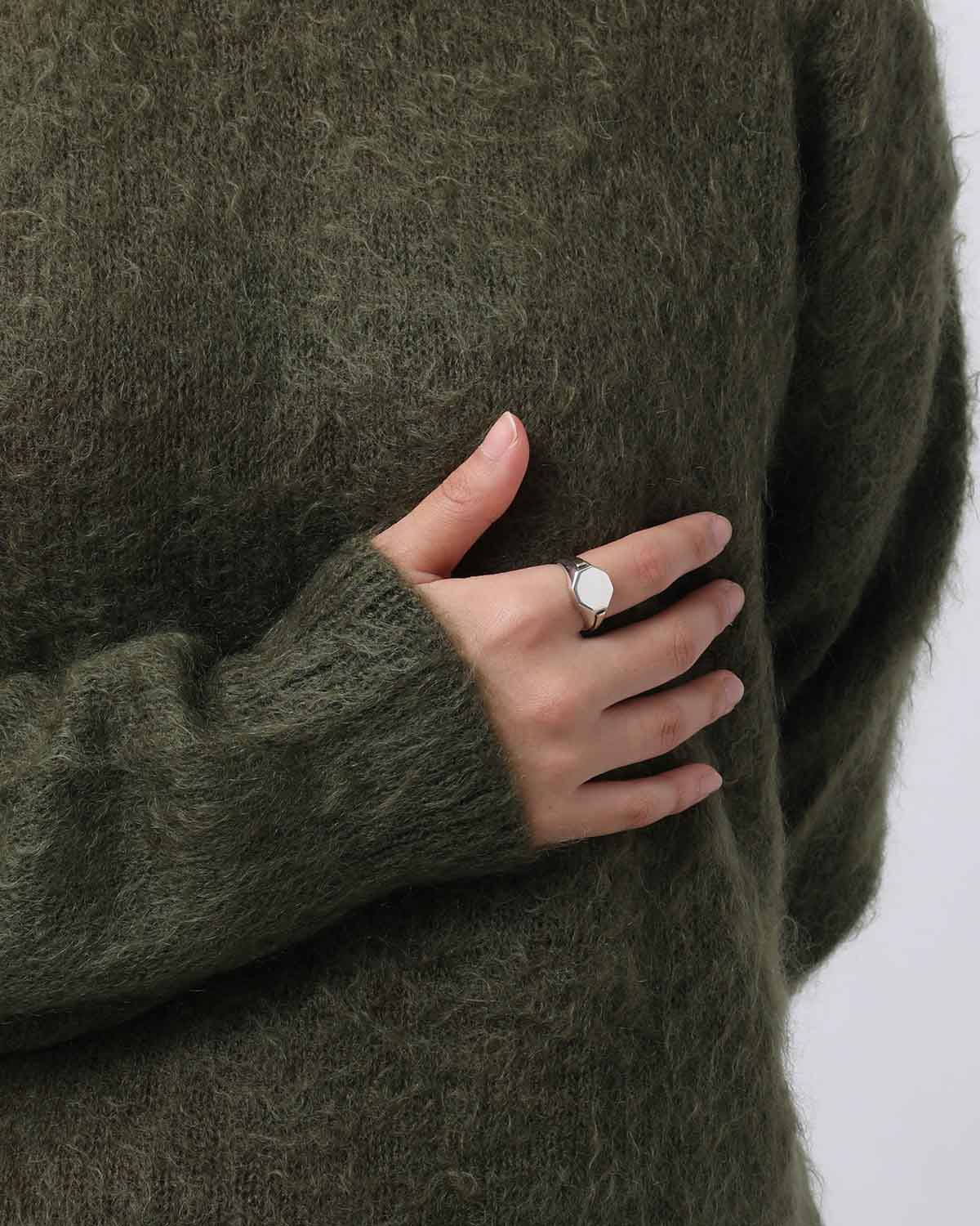 SIGNET RING 925 SILVER with BRASS