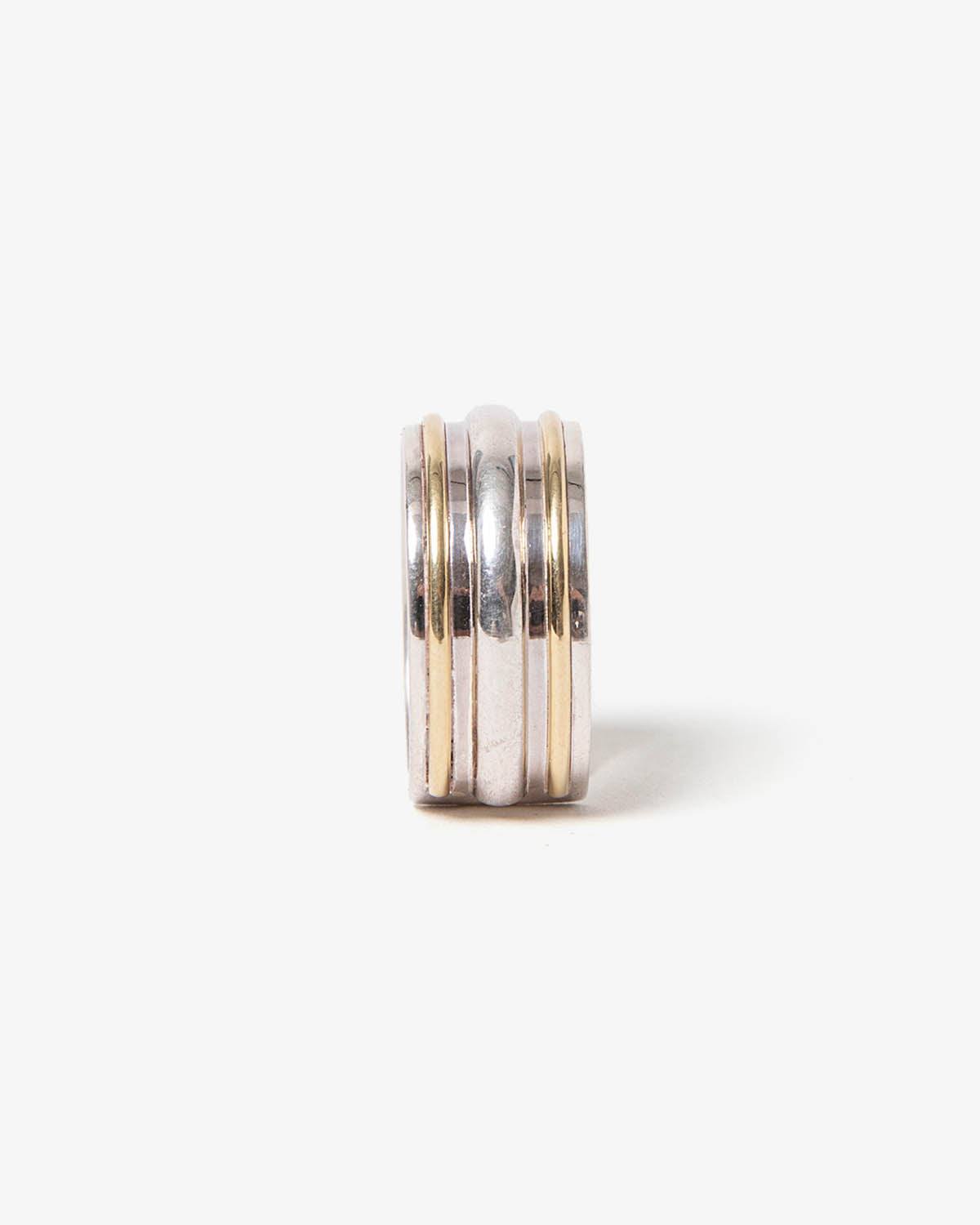 STRAIGHT LINE RING 925 SILVER with BRASS