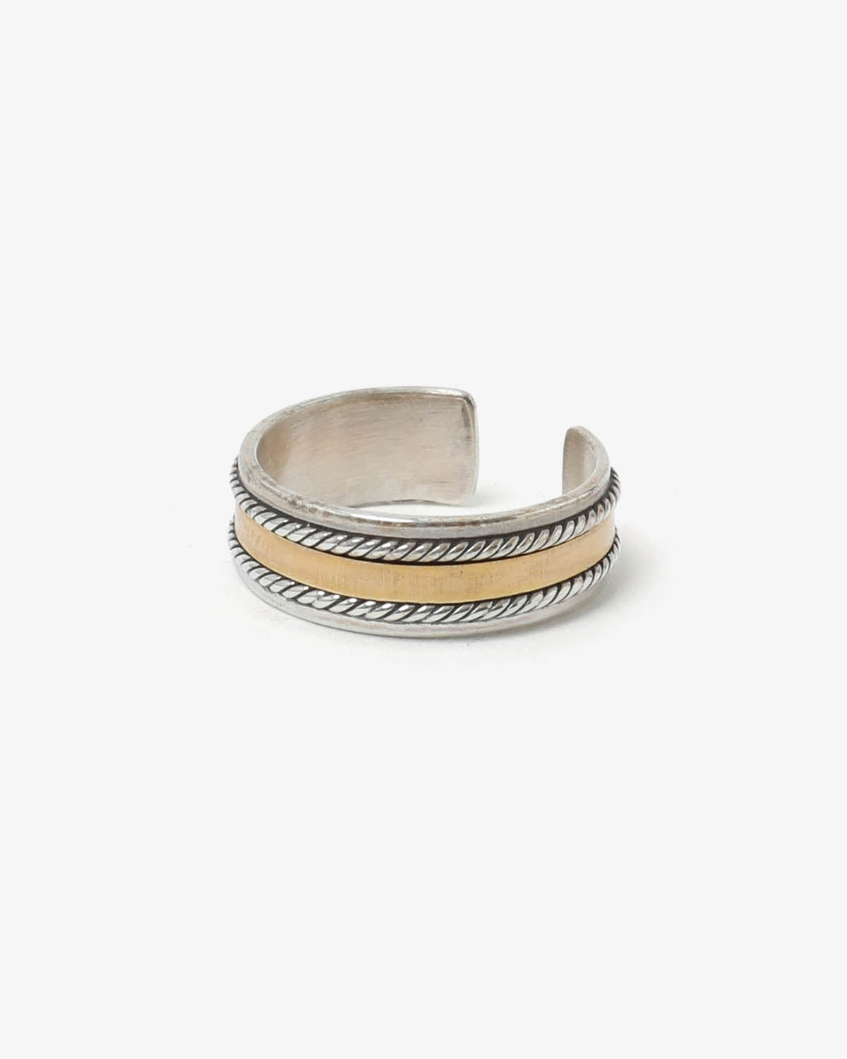 ROPE RING 925 SILVER with BRASS