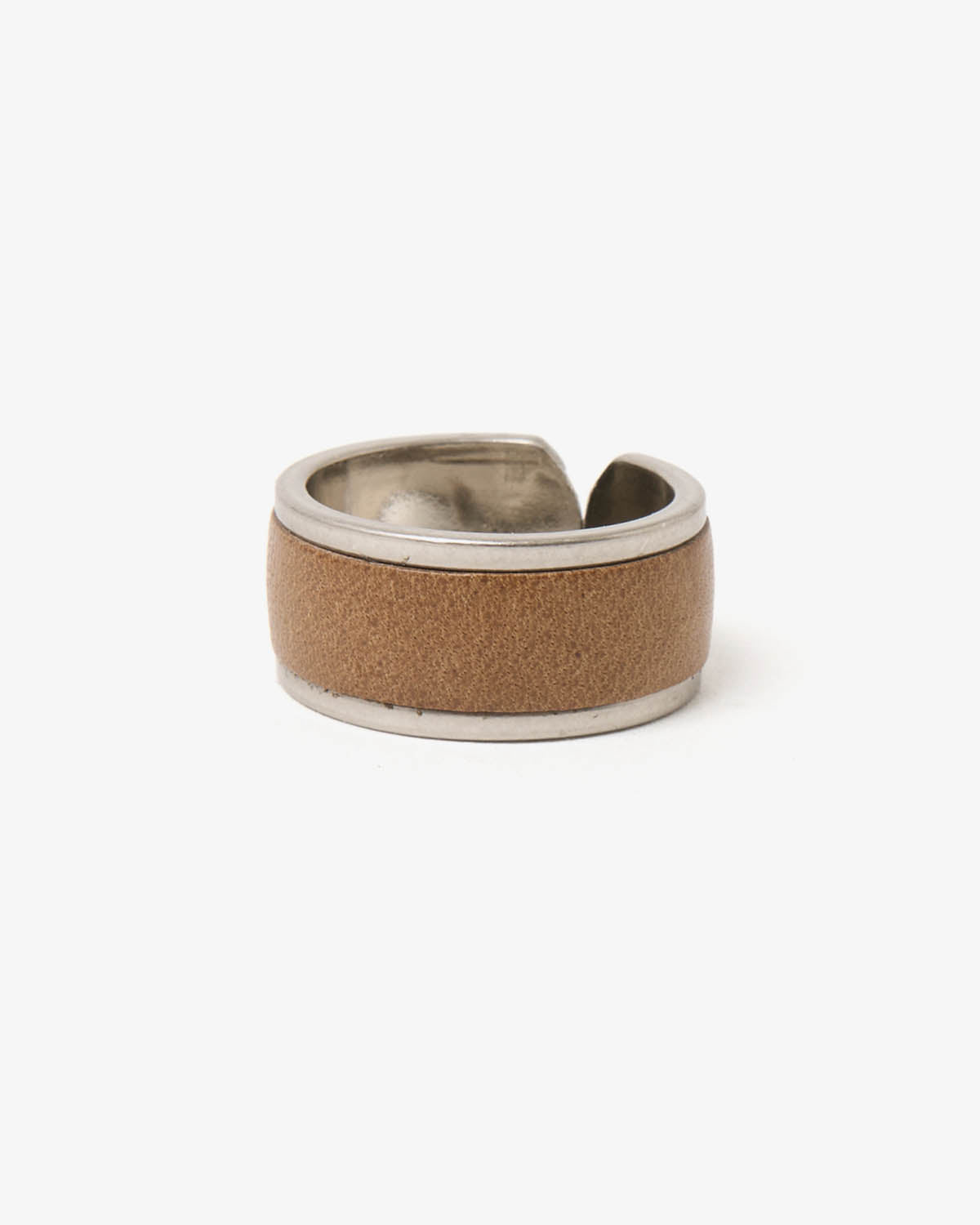 BRASS RING with HORSE LEATHER