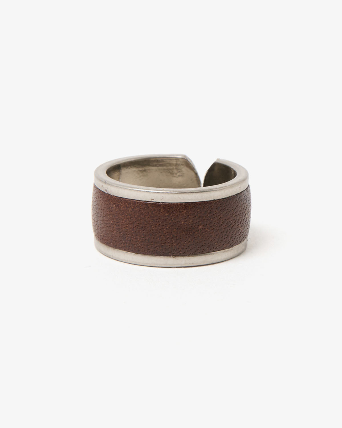 BRASS RING with HORSE LEATHER