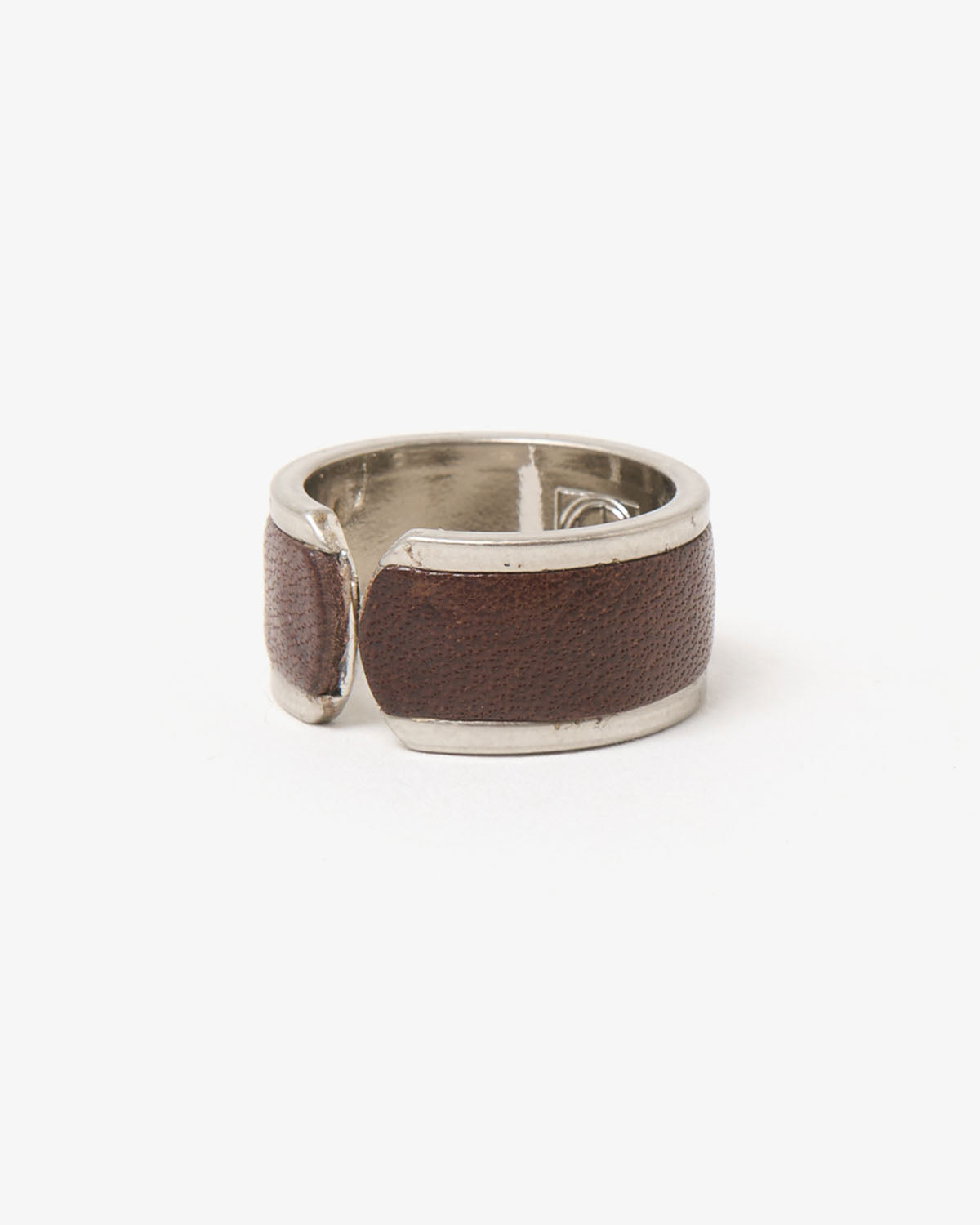BRASS RING with HORSE LEATHER