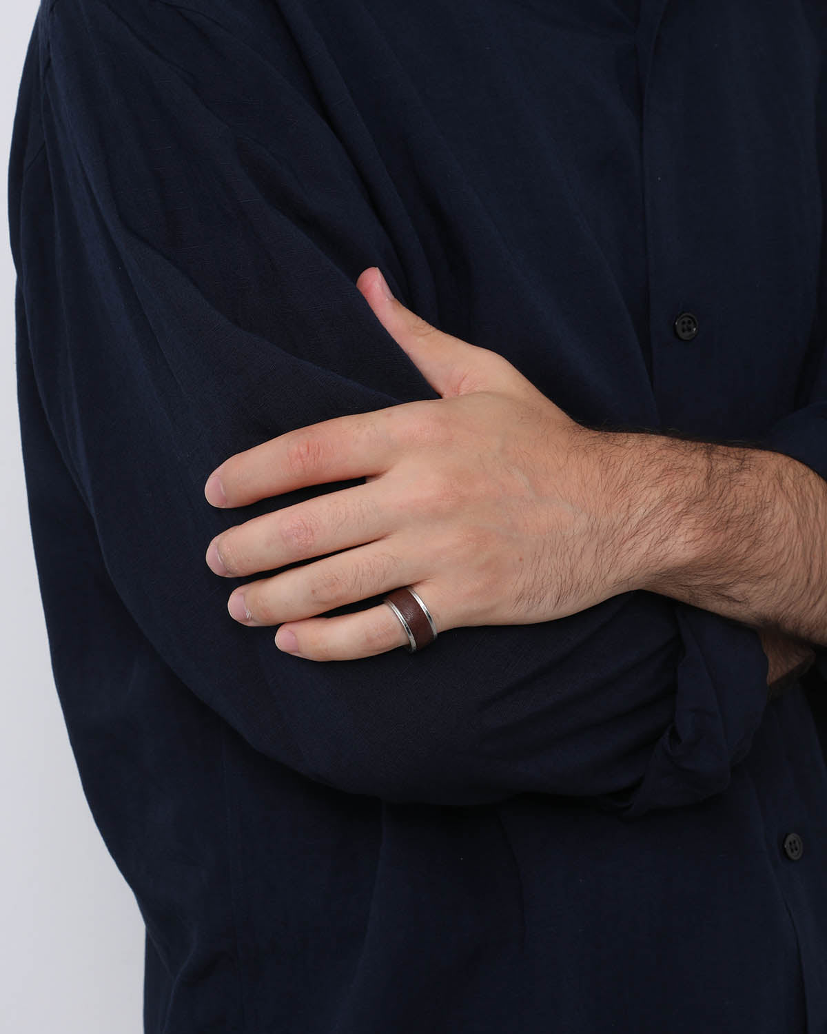 BRASS RING with HORSE LEATHER