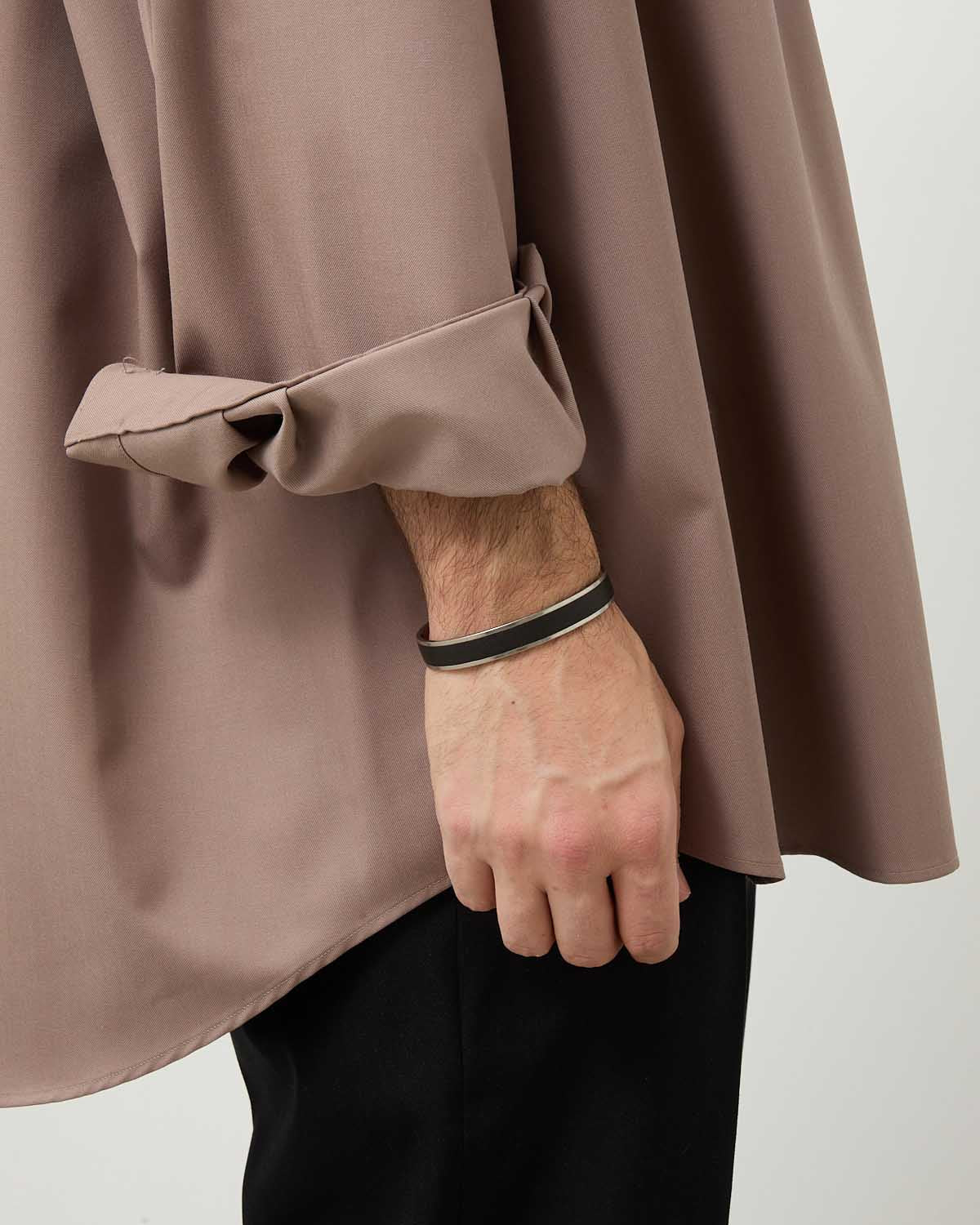 BRASS BRACELET NARROW with HORSE LEATHER