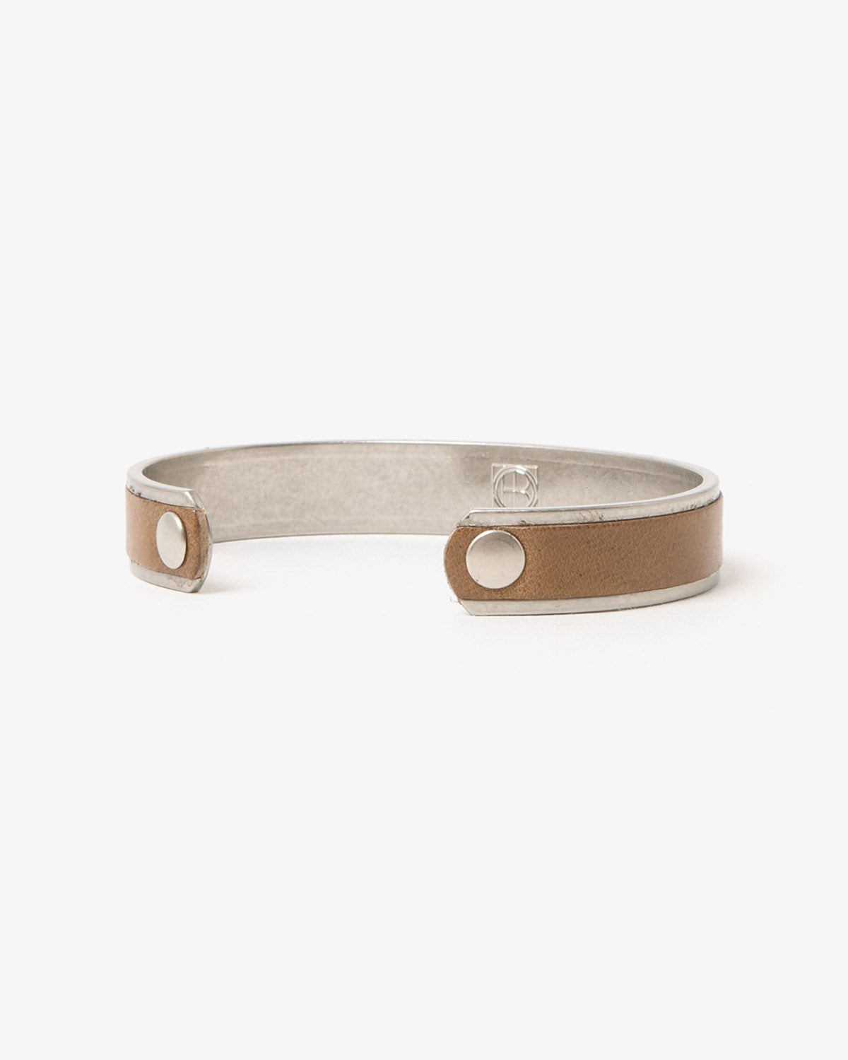 BRASS BRACELET NARROW with HORSE LEATHER