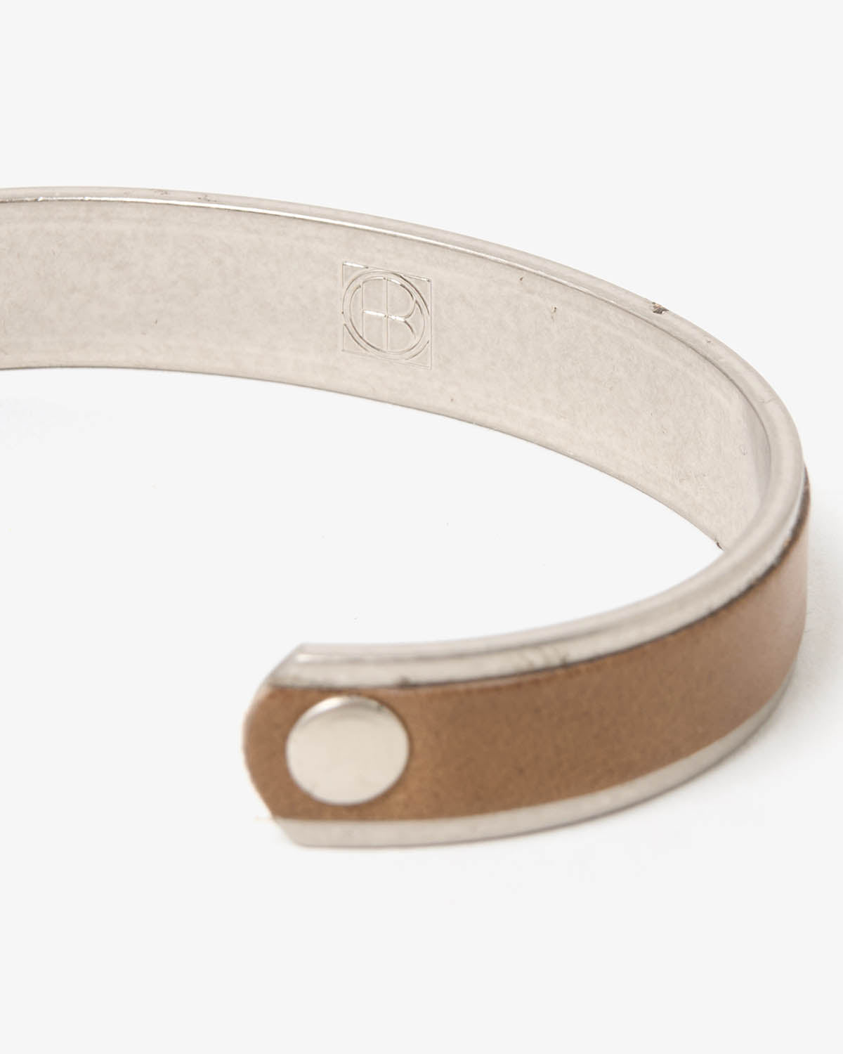 BRASS BRACELET NARROW with HORSE LEATHER