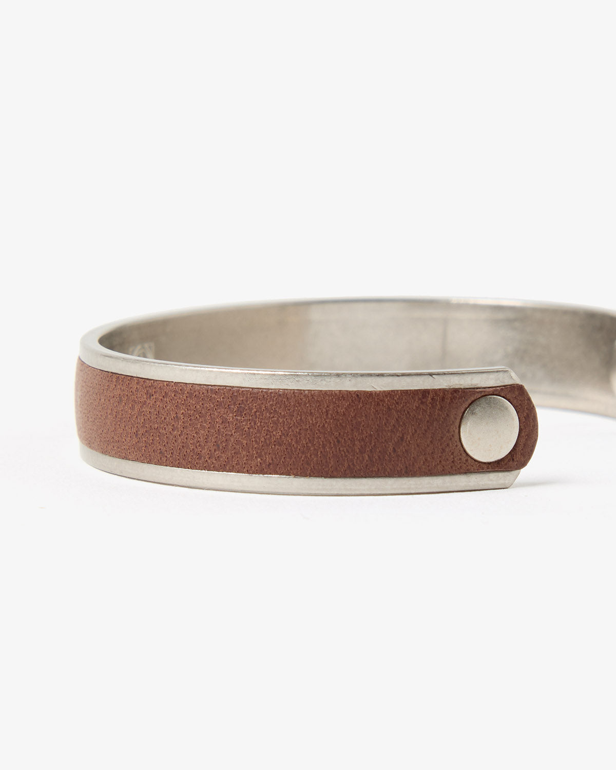 BRASS BRACELET NARROW with HORSE LEATHER
